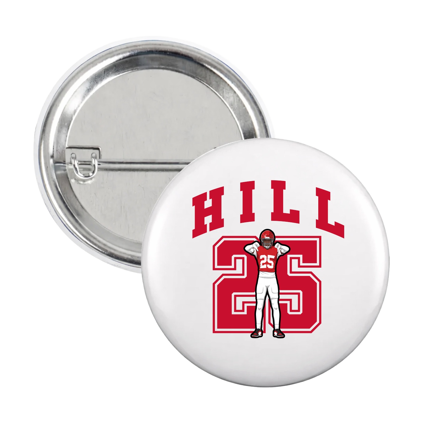 Game Day Button — Number in White