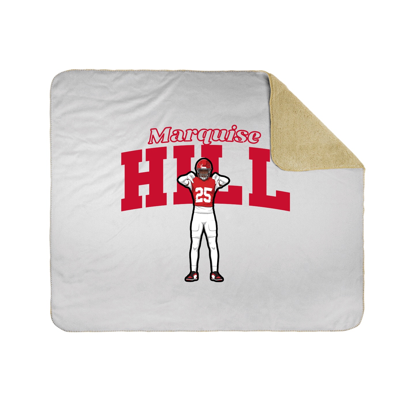 Throw Blanket — Name Arch in White