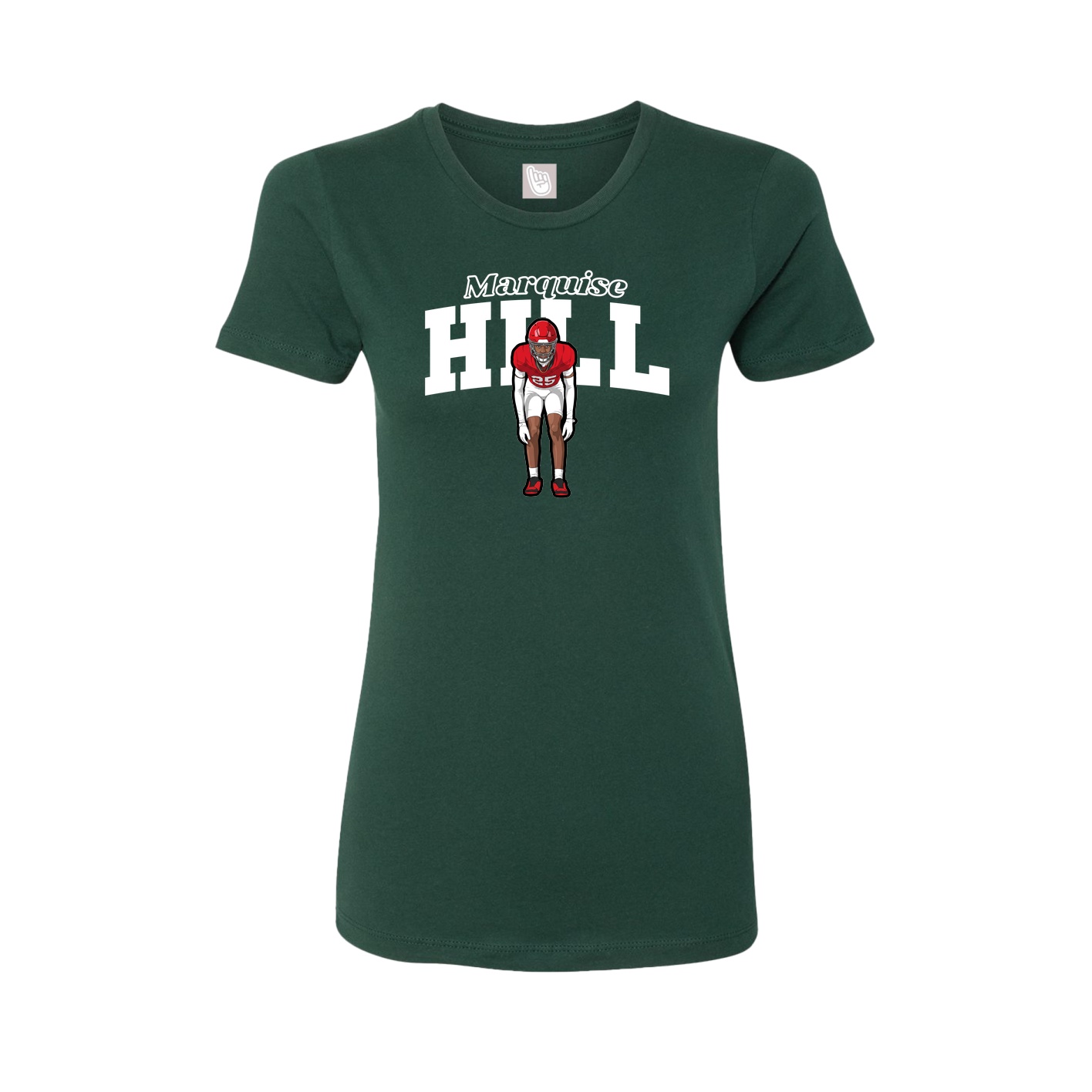 Fitted Women's Tee — Name Arch in Green
