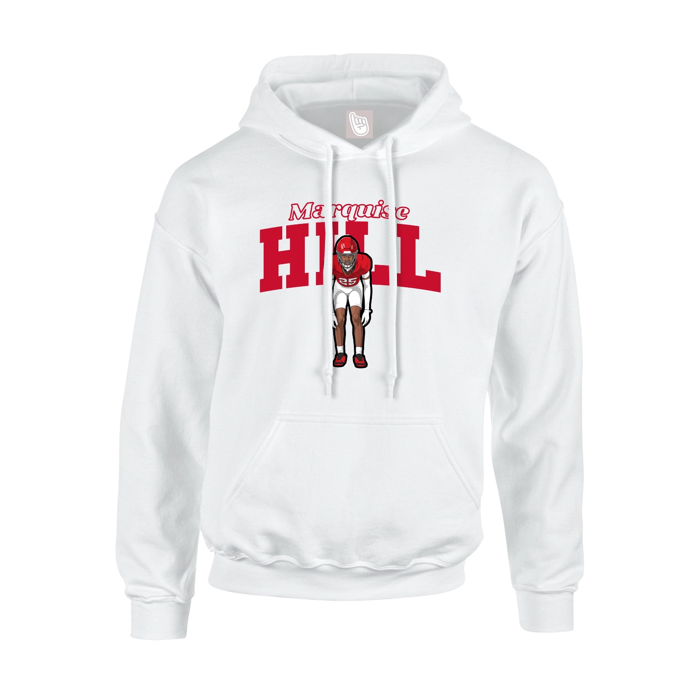 Hoodie — Name Arch in White