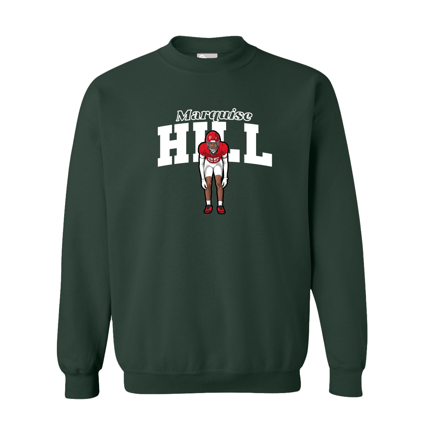 Fleece Crew — Name Arch in Green