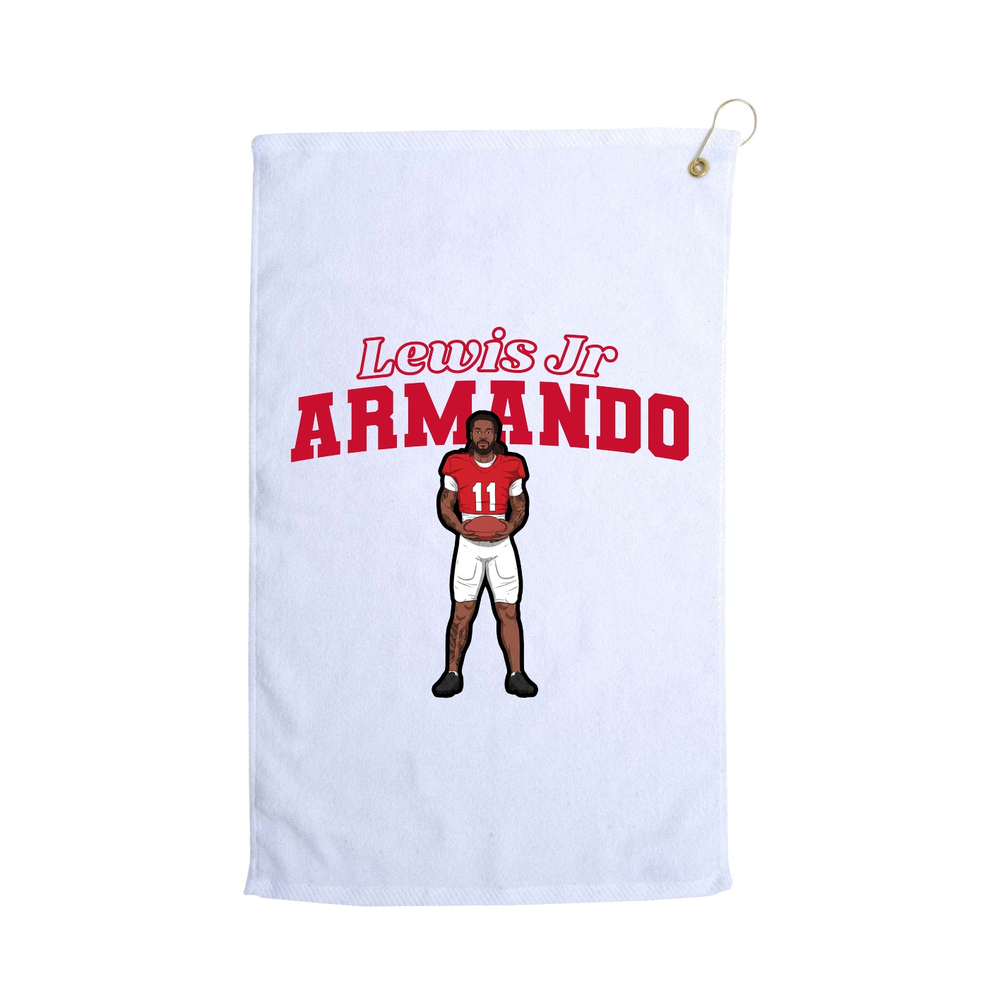 Golf Towel — Name Arch in White