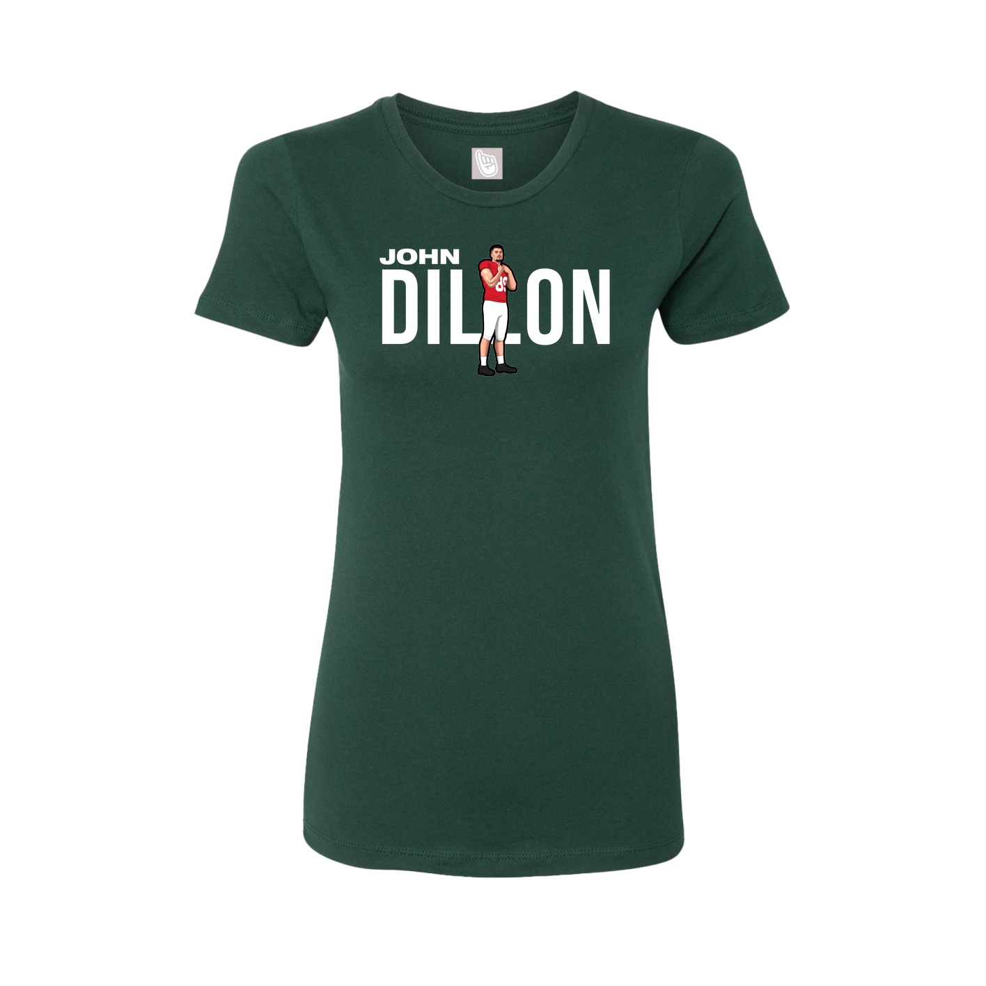 Fitted Women's Tee — Player Name in Green