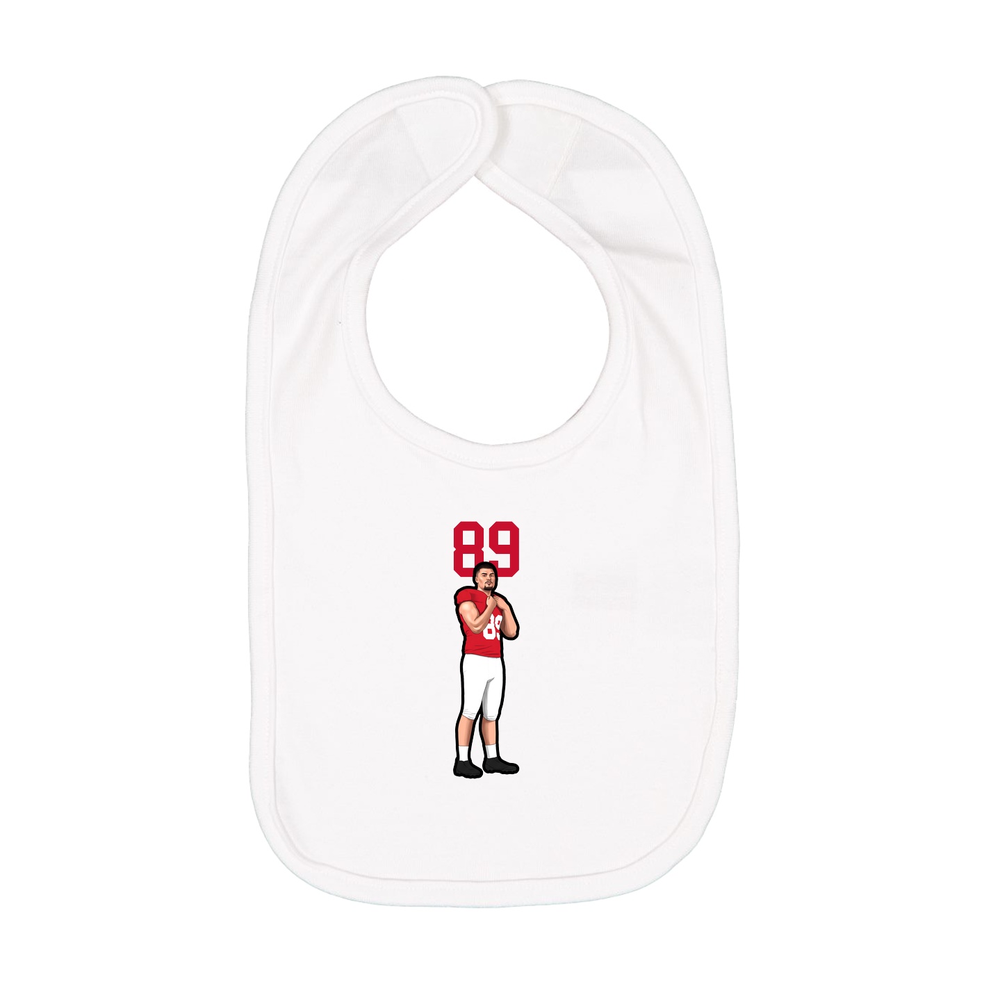 Infant Bib — Number Top in White