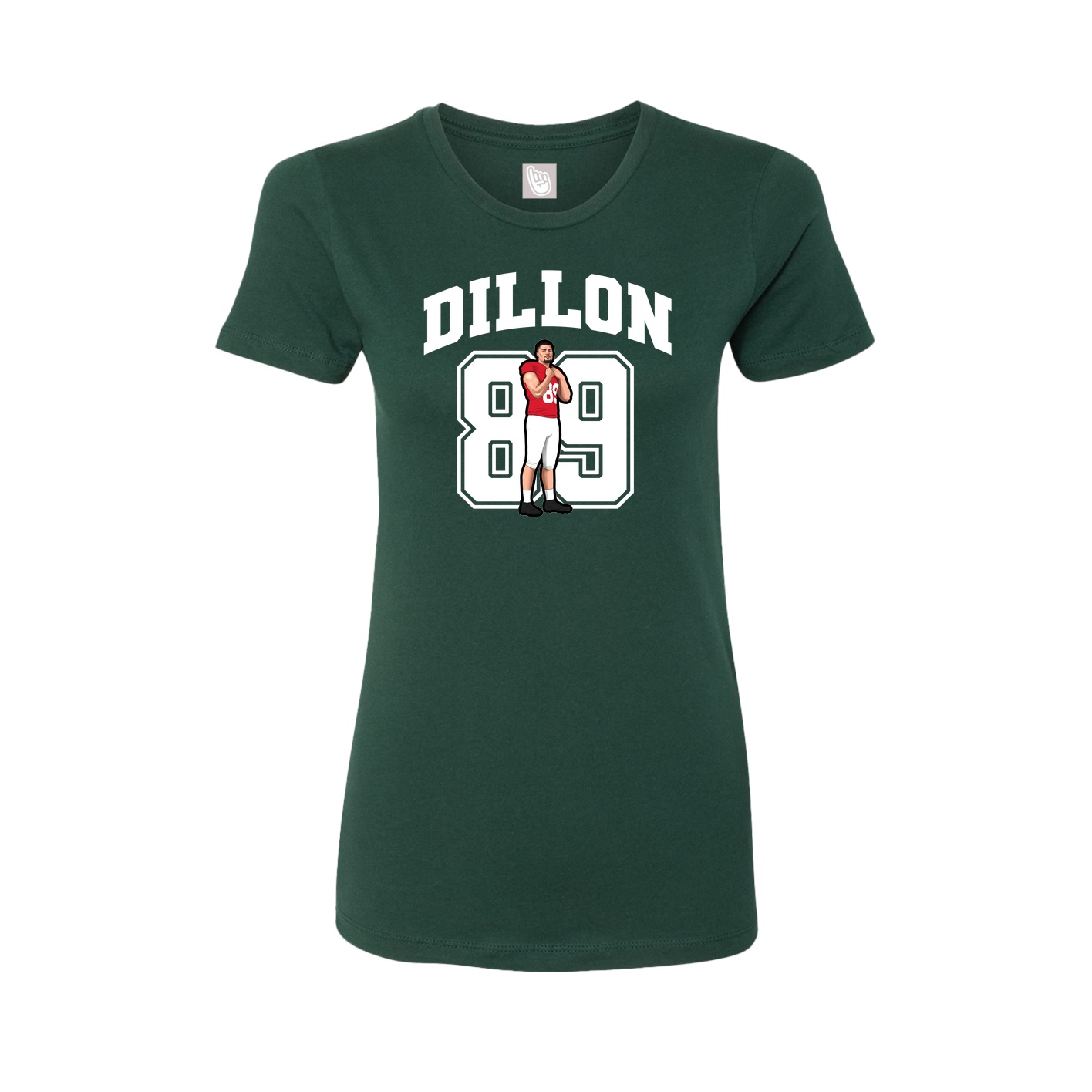 Fitted Women's Tee — Number in Green