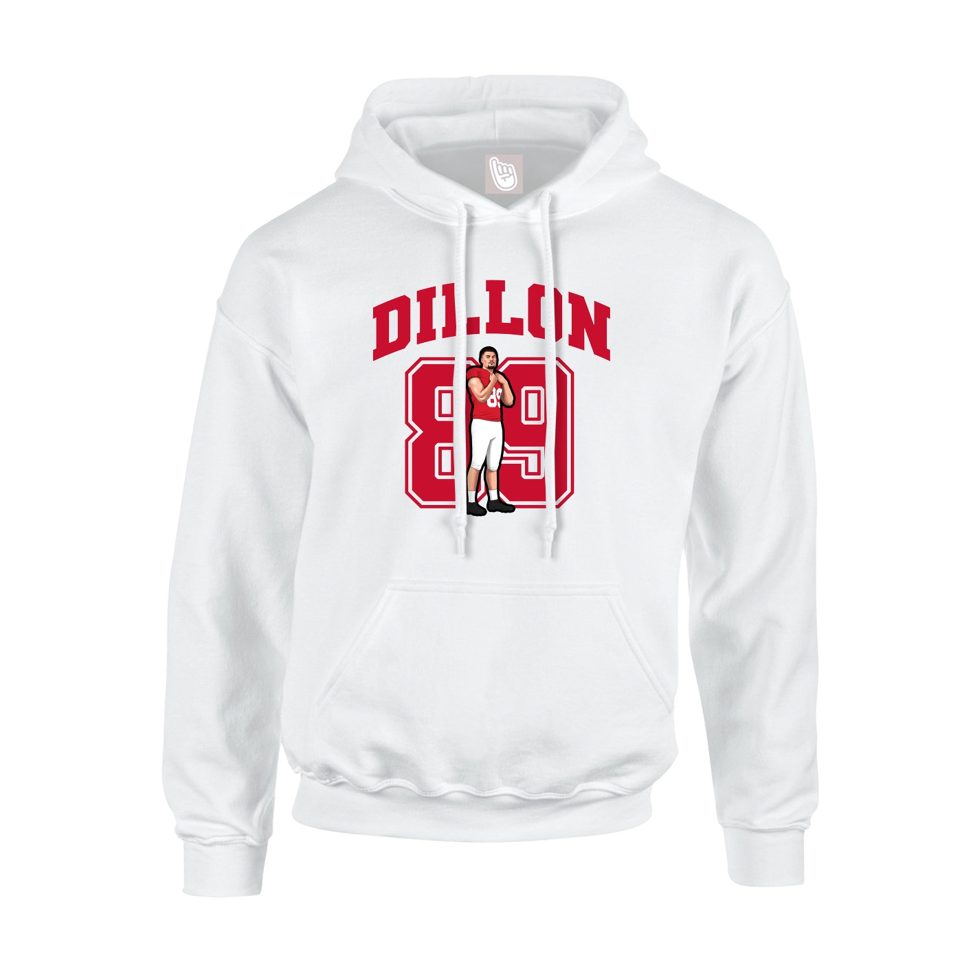 Youth Hoodie — Number in White
