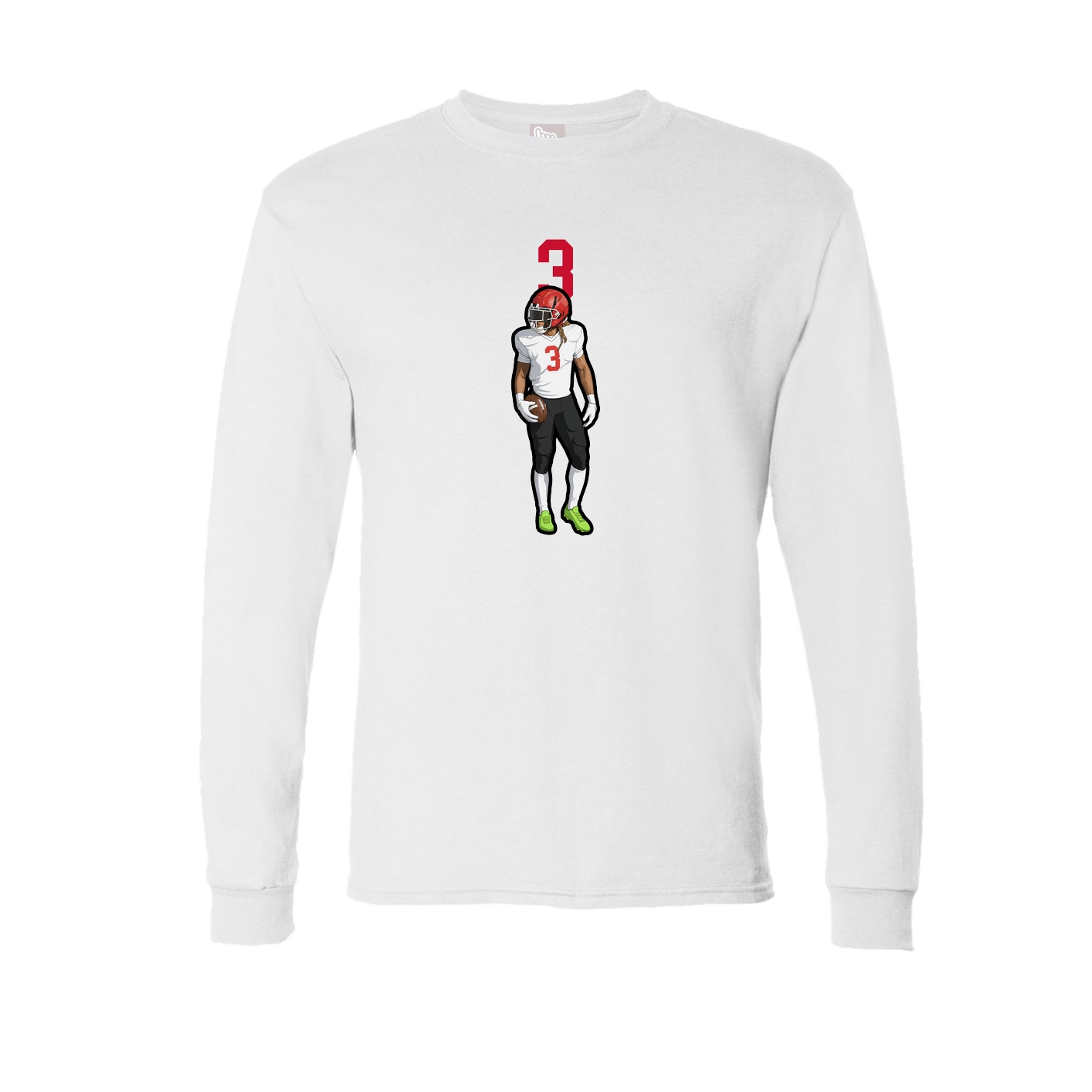 Long Sleeve Tee — Number Top in White