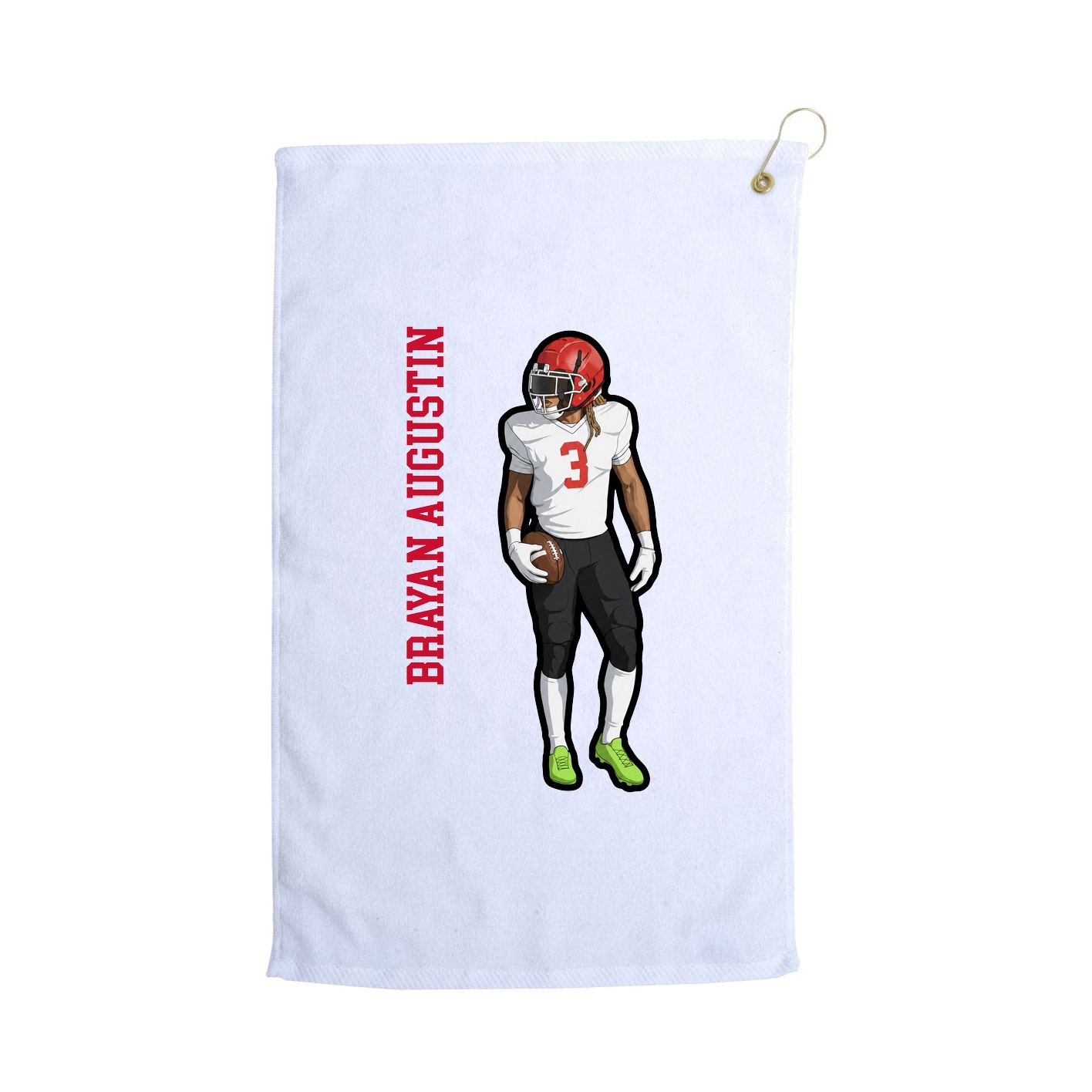 Golf Towel — Name Vertical in White