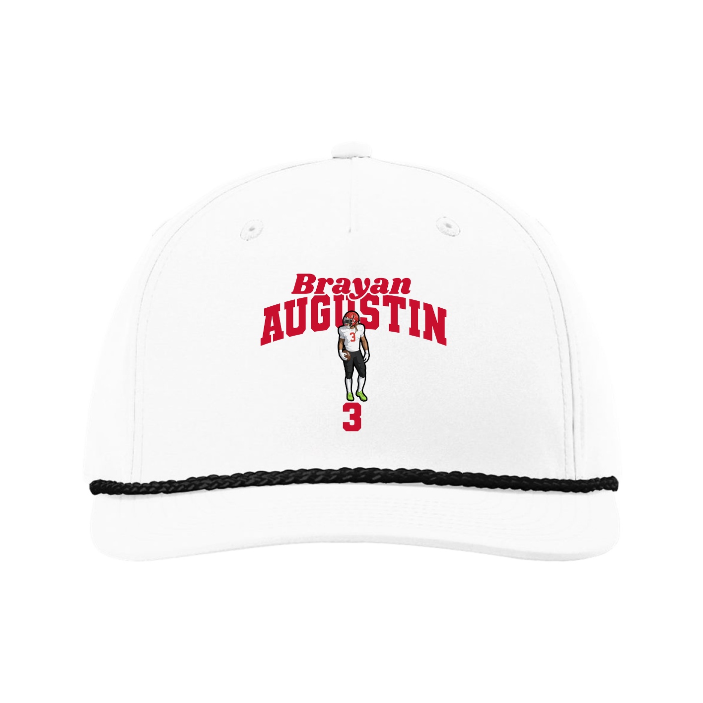Five-Panel Classic Rope Cap — Signature Arch in White