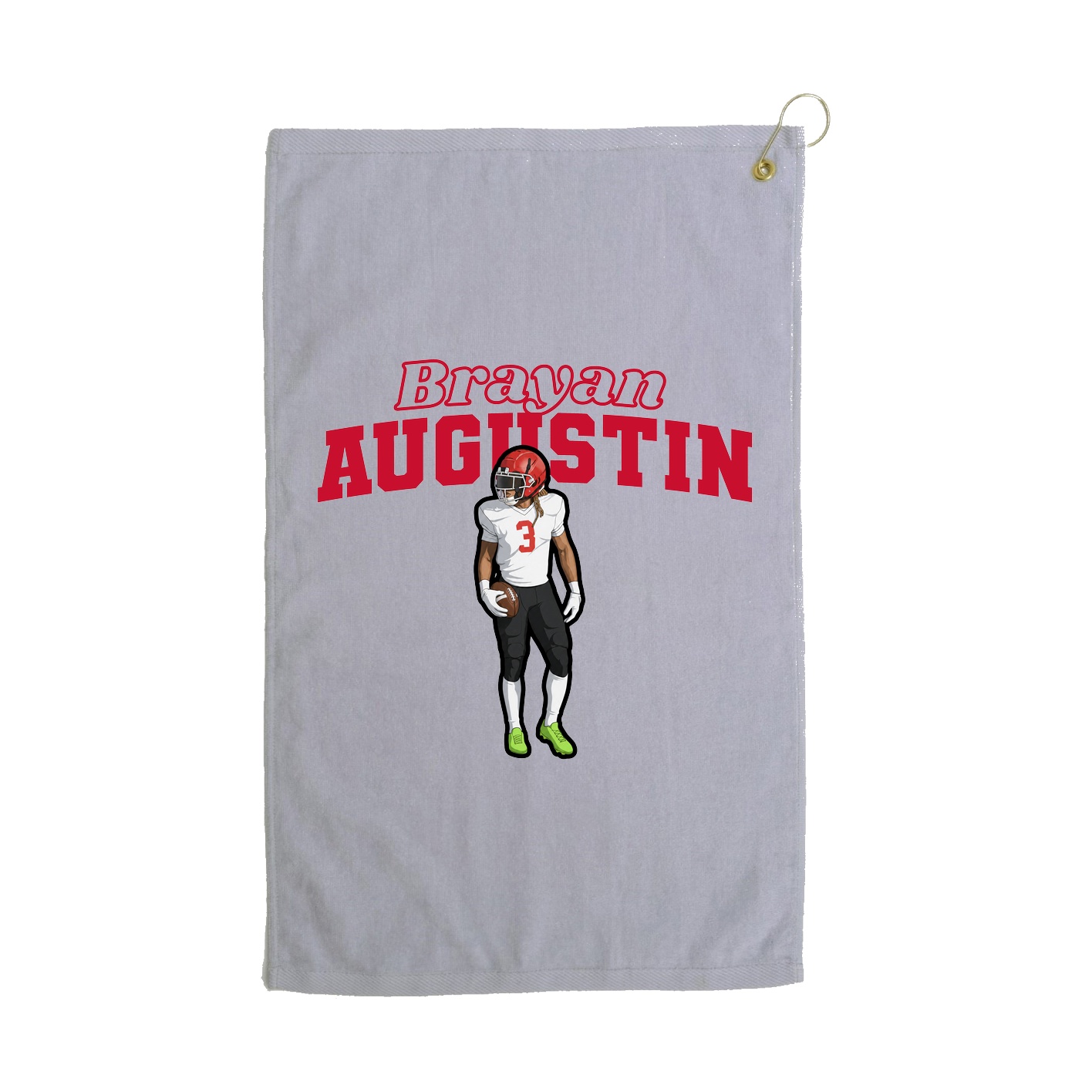 Golf Towel — Name Arch in Grey
