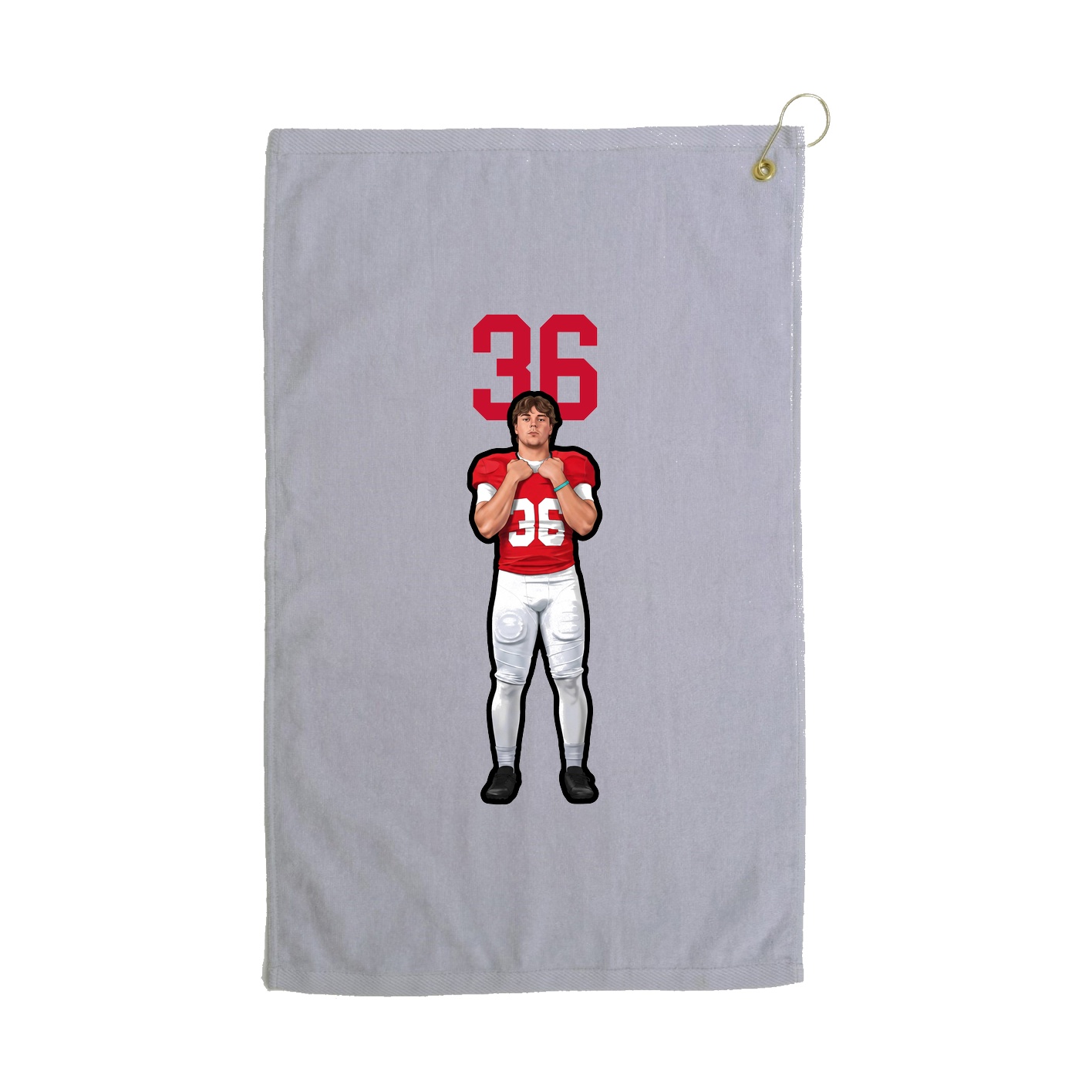 Golf Towel — Number Top in Grey