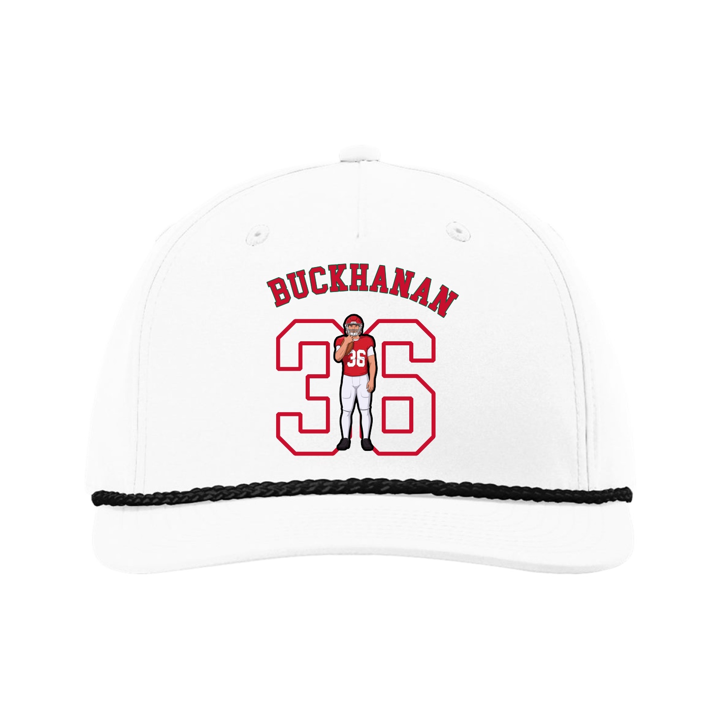 Five-Panel Classic Rope Cap — Shirsey Arch in White