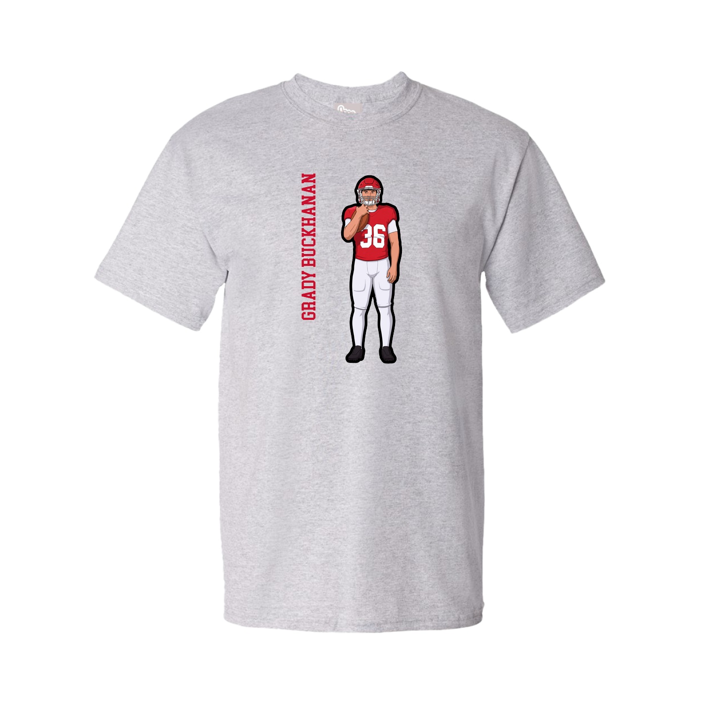 Tee — Name Vertical in Grey