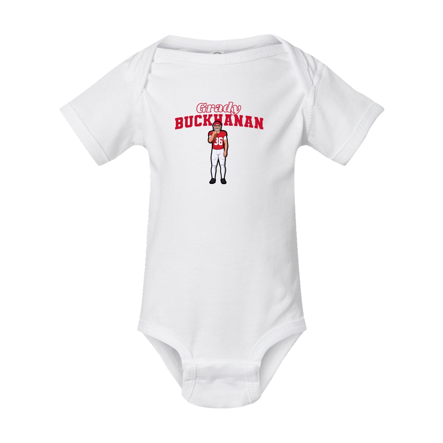 Baby Onesie — Name Arch in White