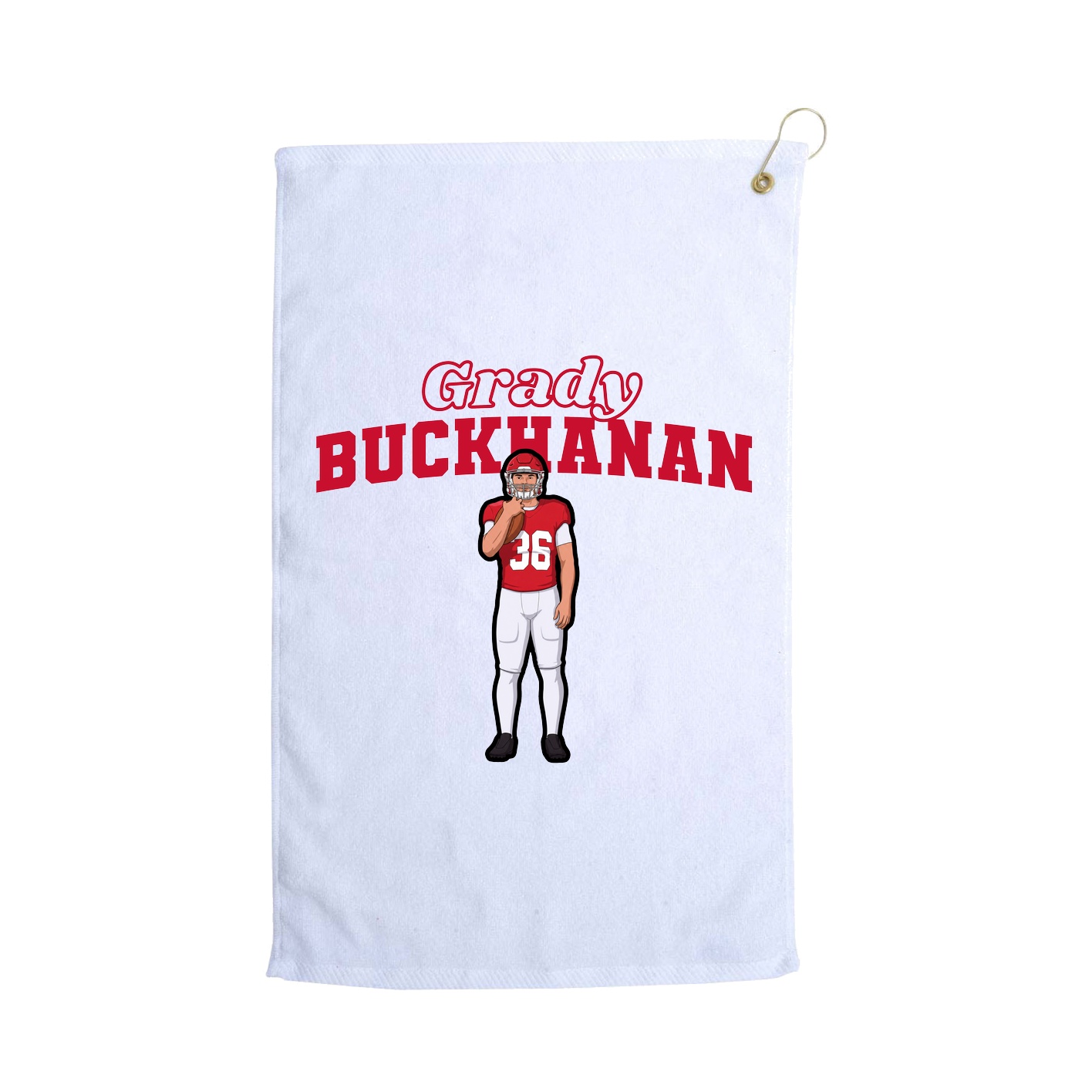 Golf Towel — Name Arch in White