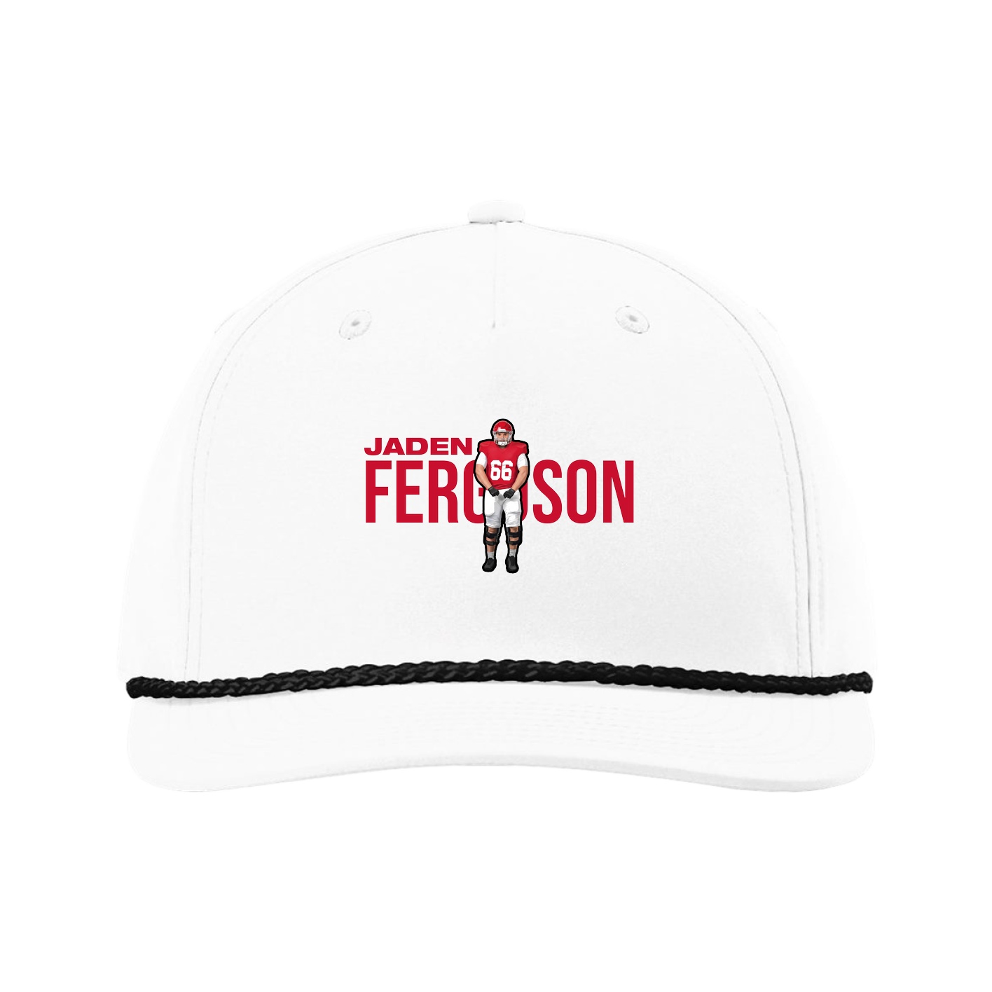 Five-Panel Classic Rope Cap — Player Name in White
