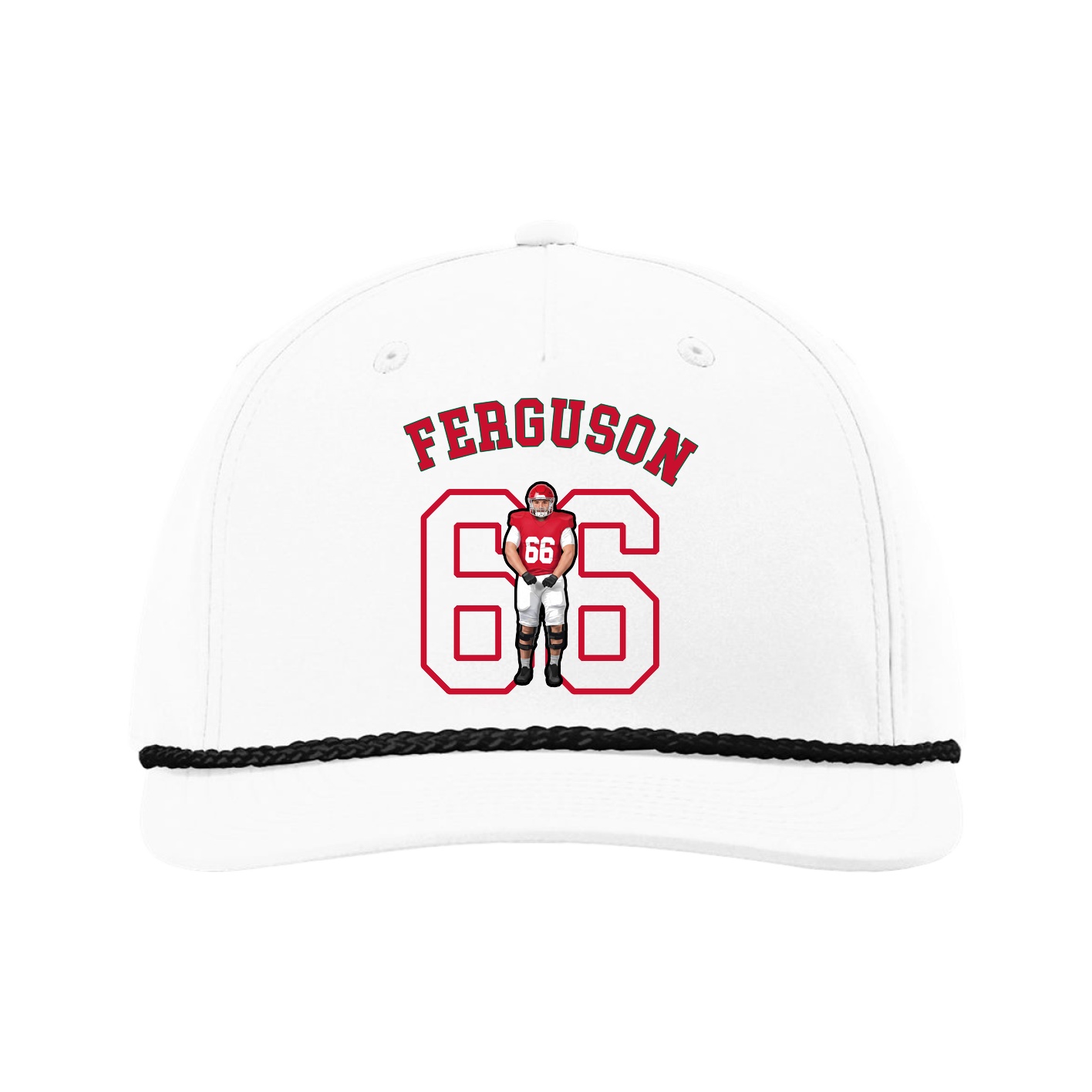 Five-Panel Classic Rope Cap — Shirsey Arch in White