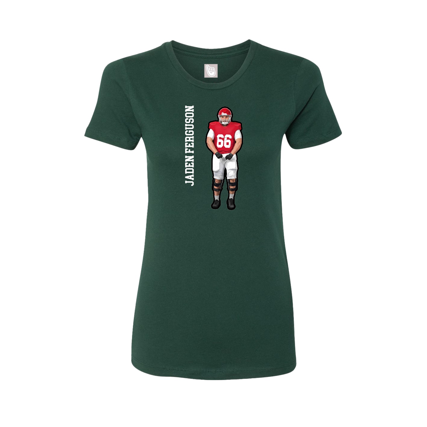 Fitted Women's Tee — Name Vertical in Green