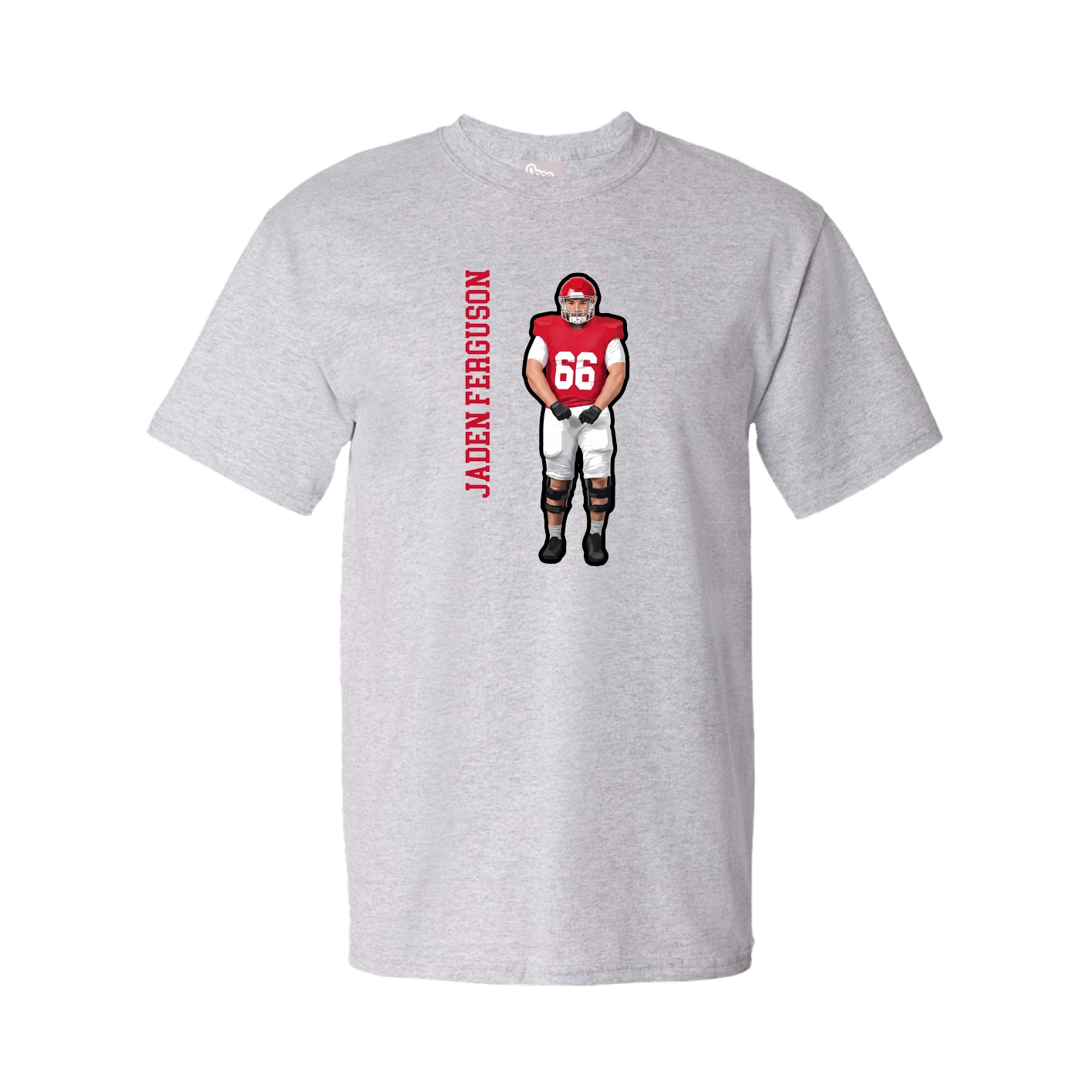 Youth Tee — Name Vertical in Grey