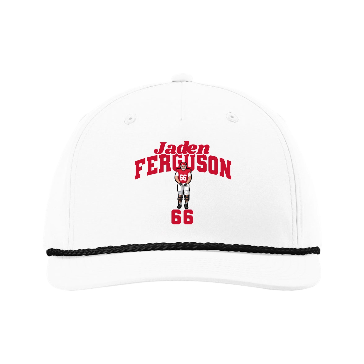 Five-Panel Classic Rope Cap — Signature Arch in White