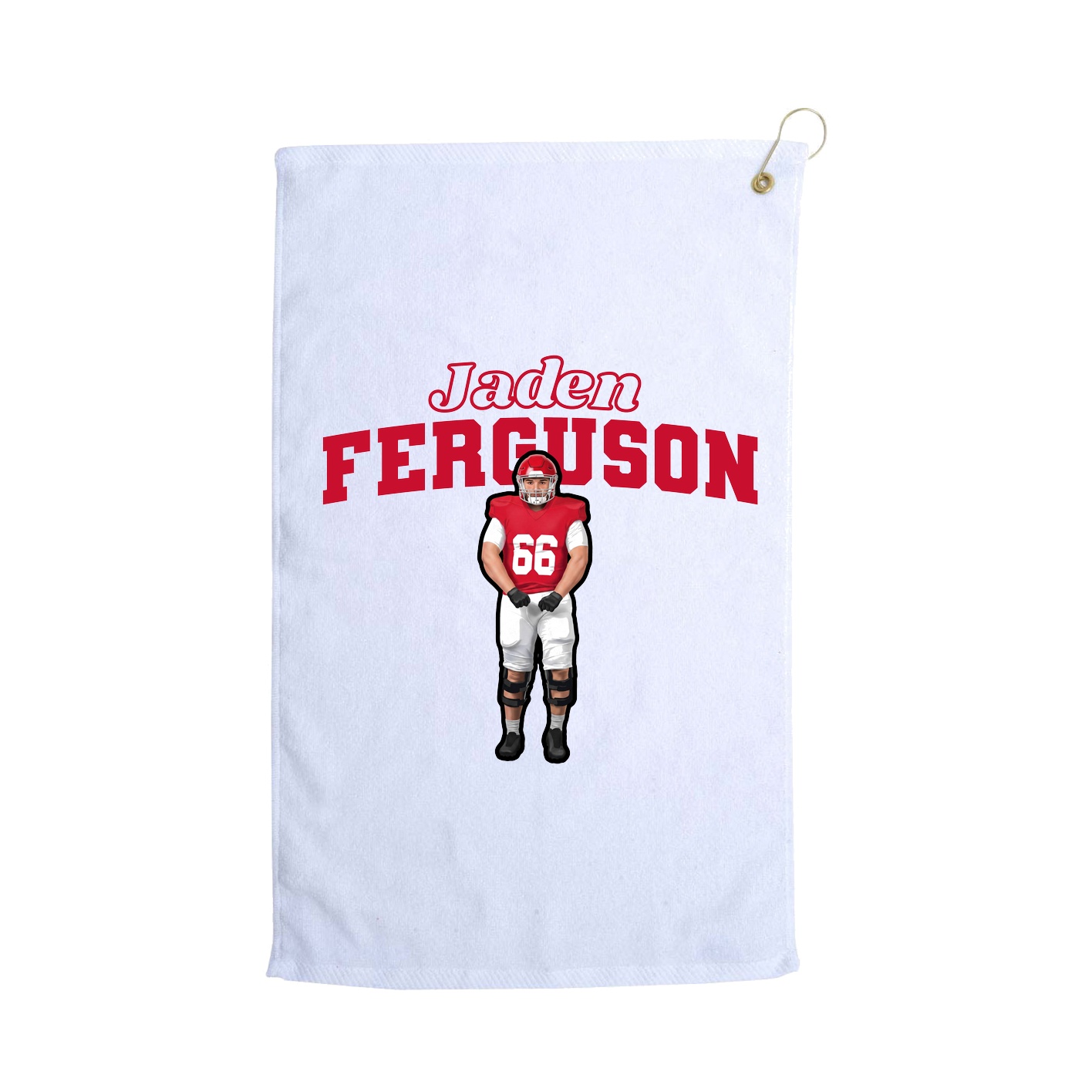 Golf Towel — Name Arch in White