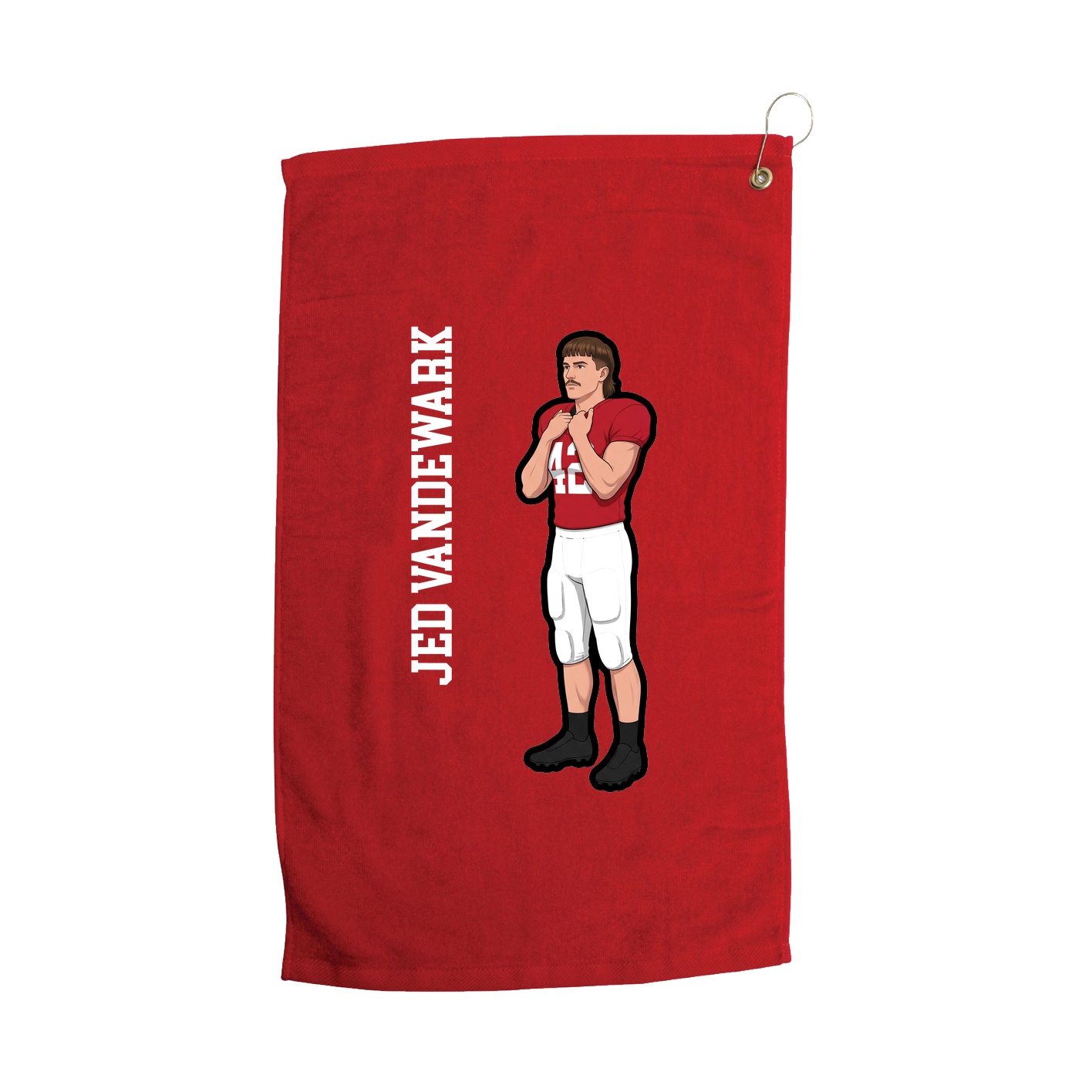 Golf Towel — Name Vertical in Red