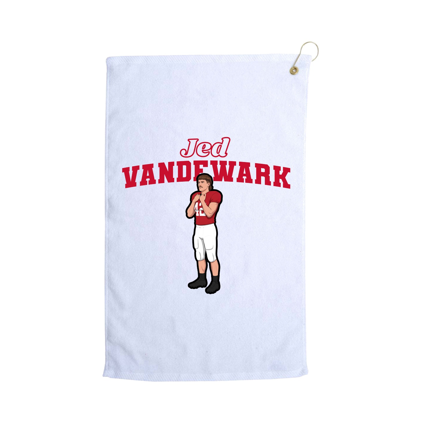 Golf Towel — Name Arch in White