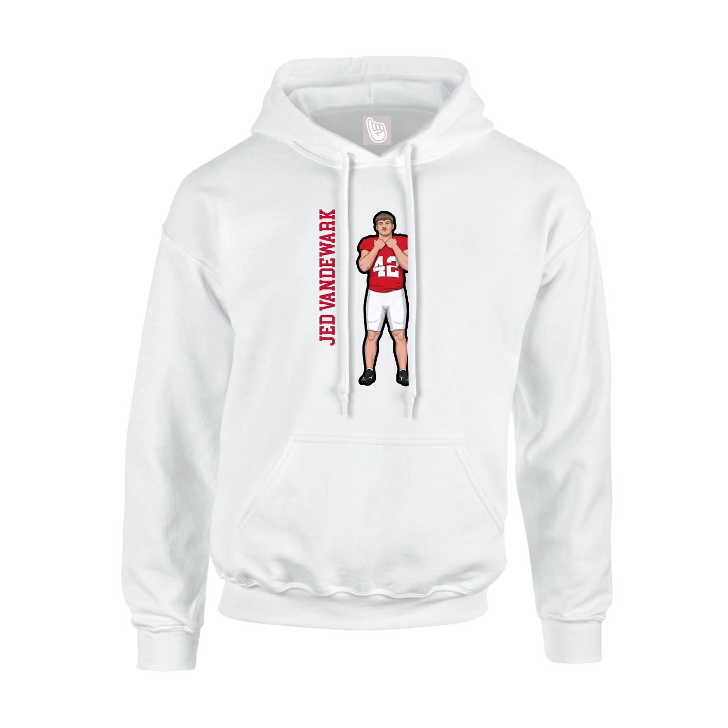 Hoodie — Name Vertical in White