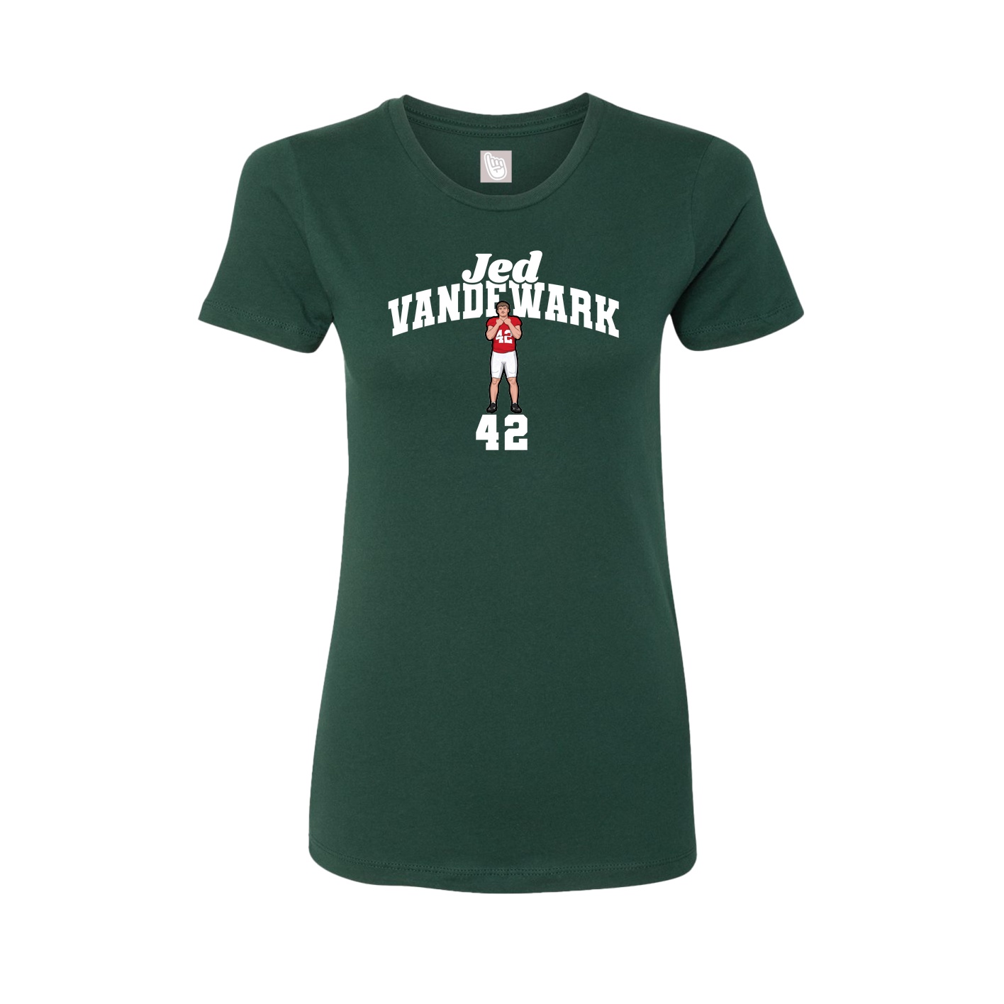 Fitted Women's Tee — Signature Arch in Green