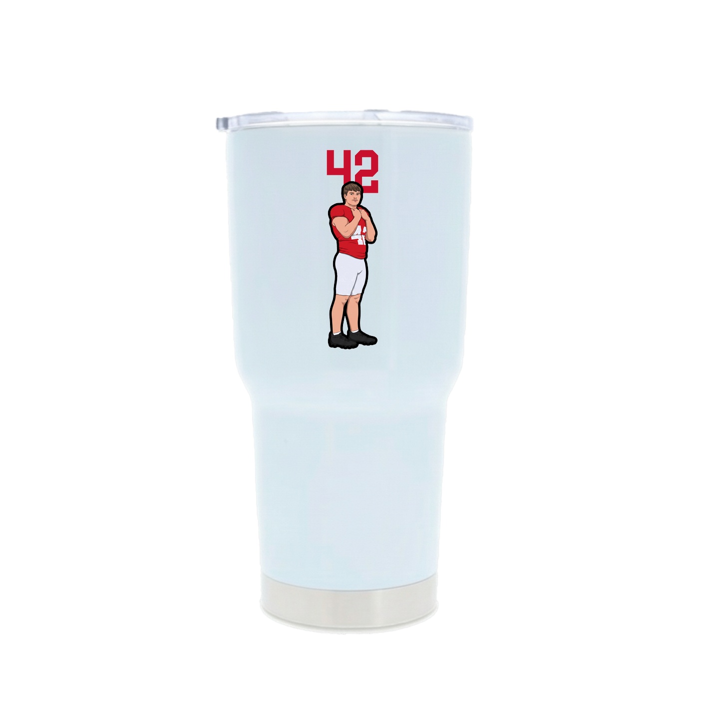 30oz Stainless Steel Tumbler — Number Top in White