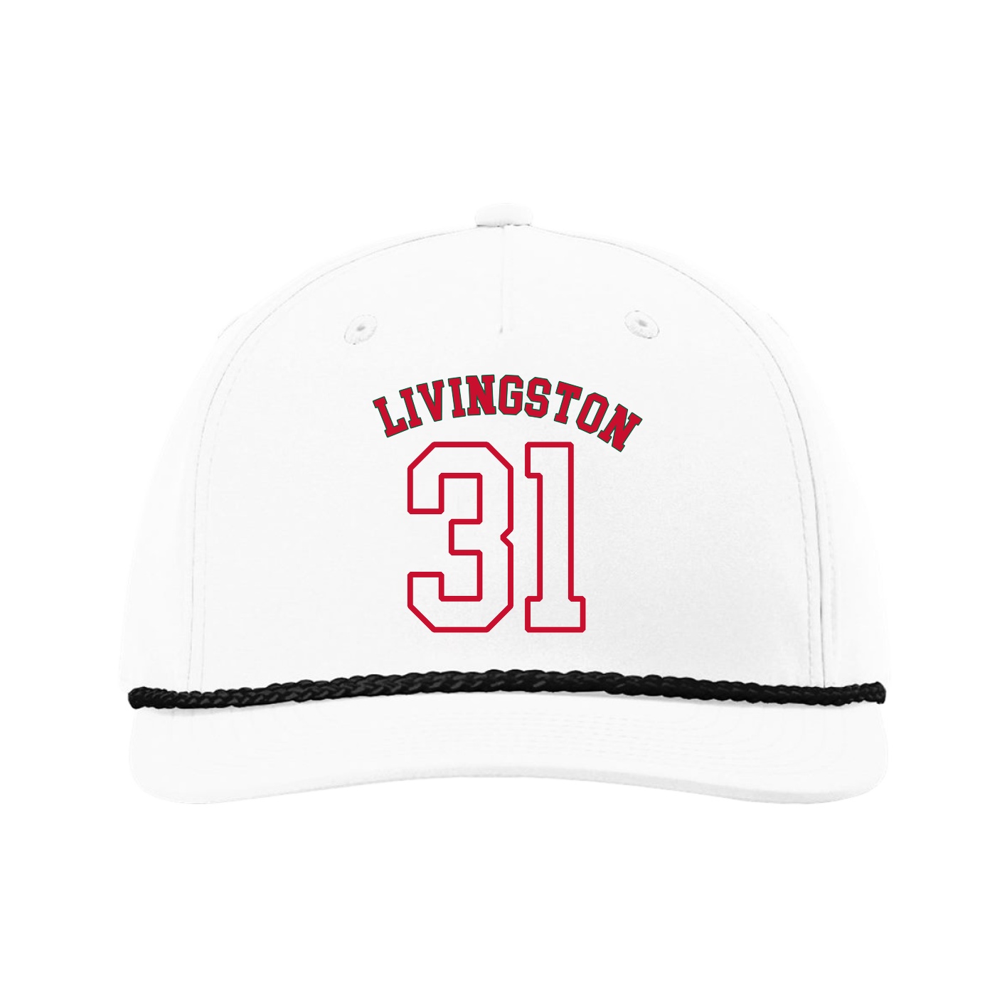 Five-Panel Classic Rope Cap — Shirsey Arch in White