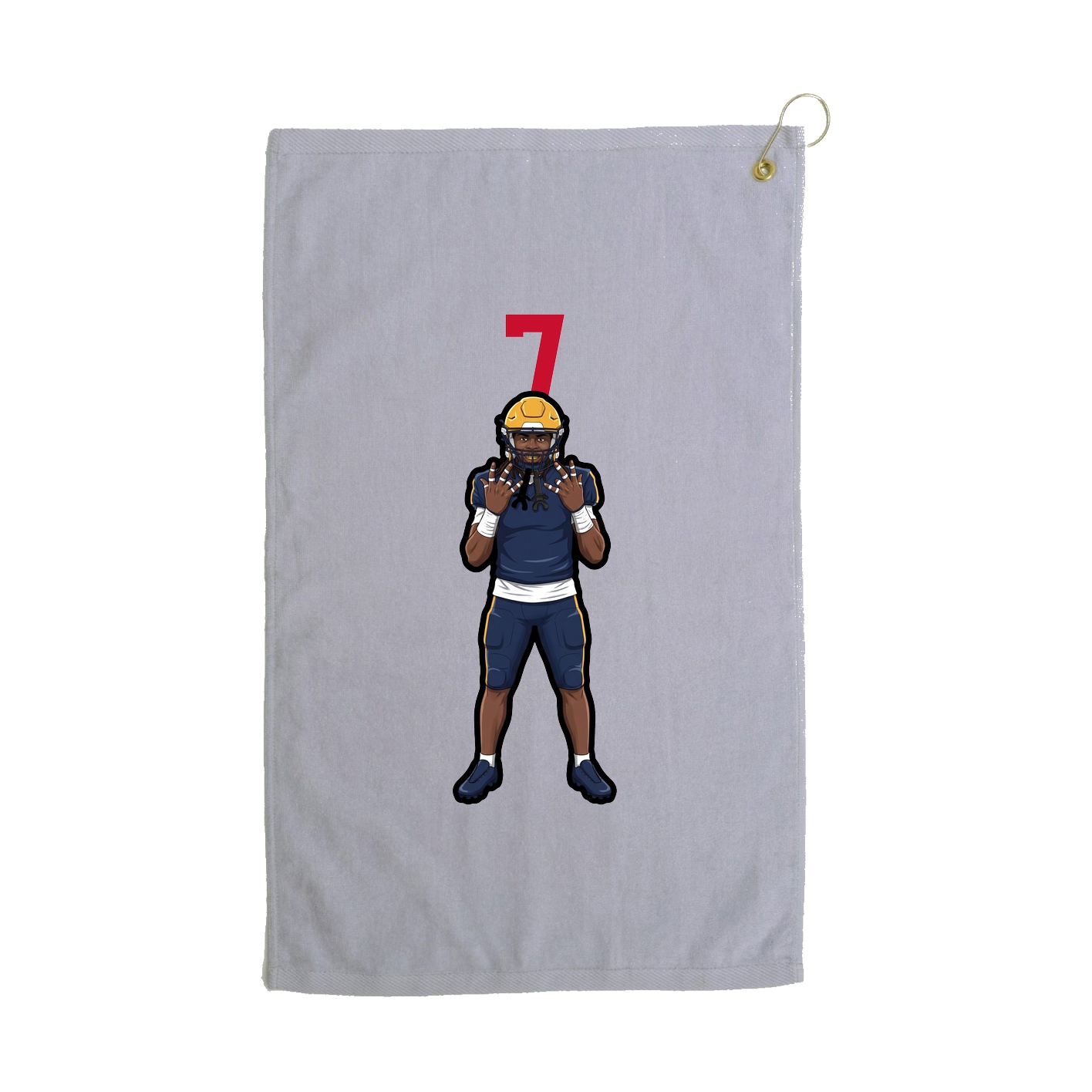 Golf Towel — Number Top in Grey