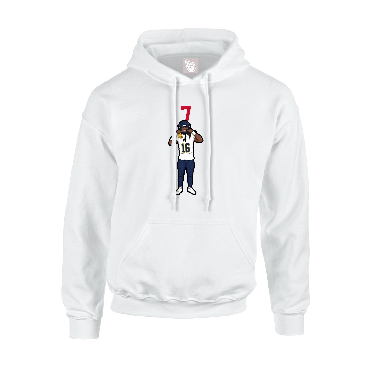 Youth Hoodie — Number Top in White