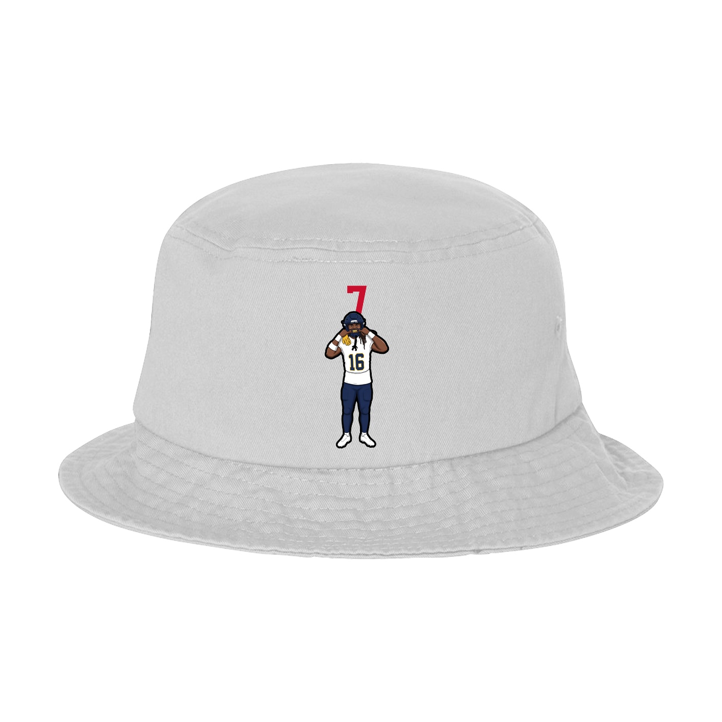 Bucket Cap — Number Top in White