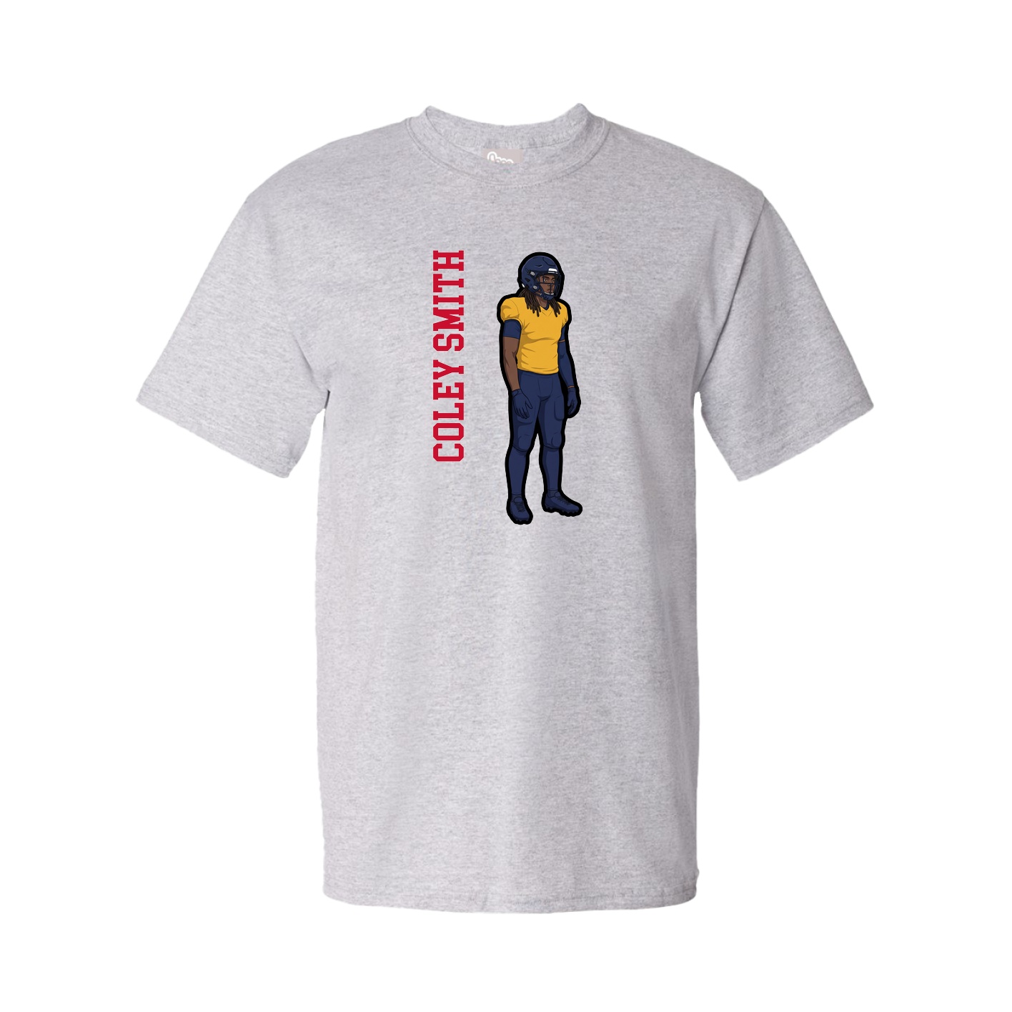 Youth Tee — Name Vertical in Grey