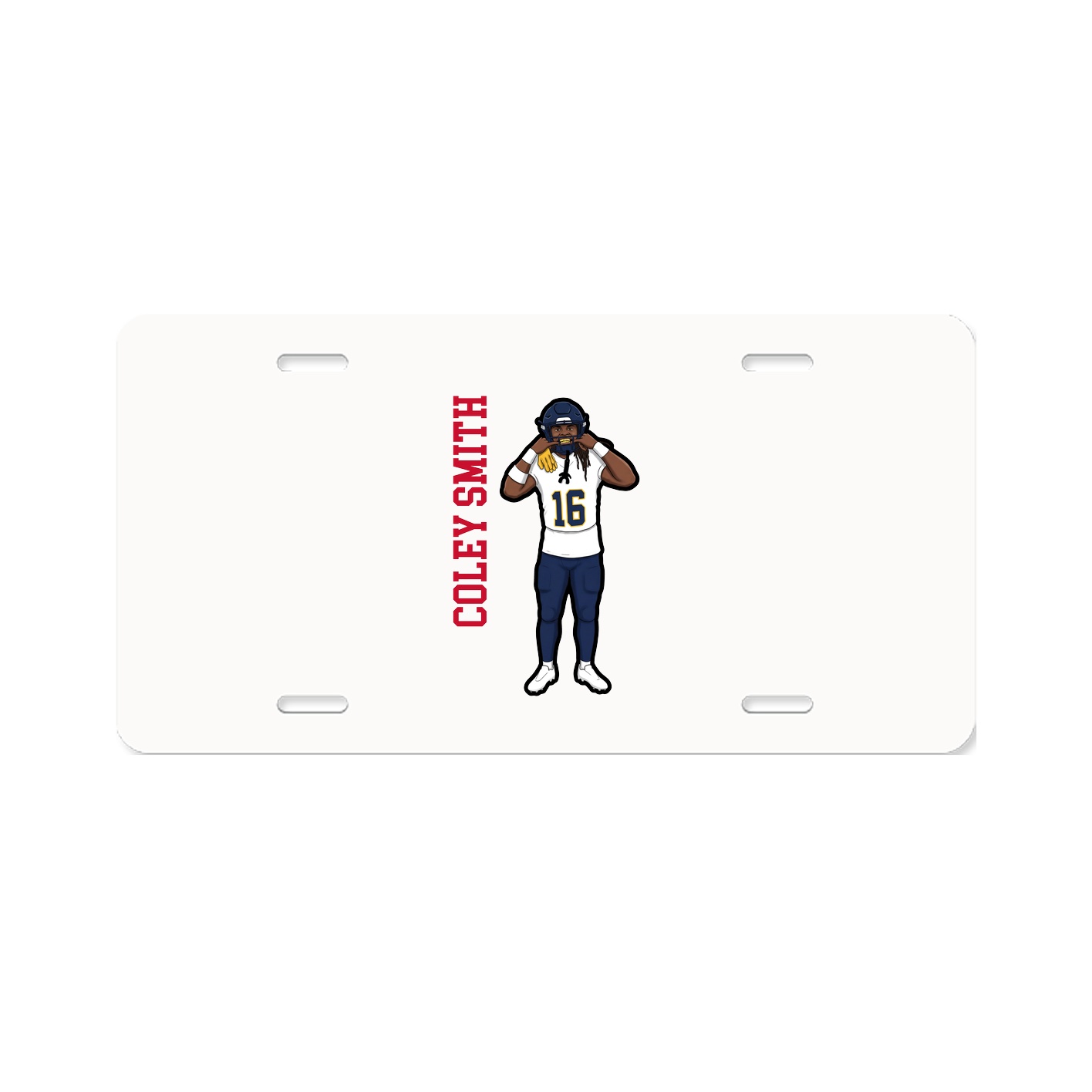 License Plate — Name Vertical in Classic