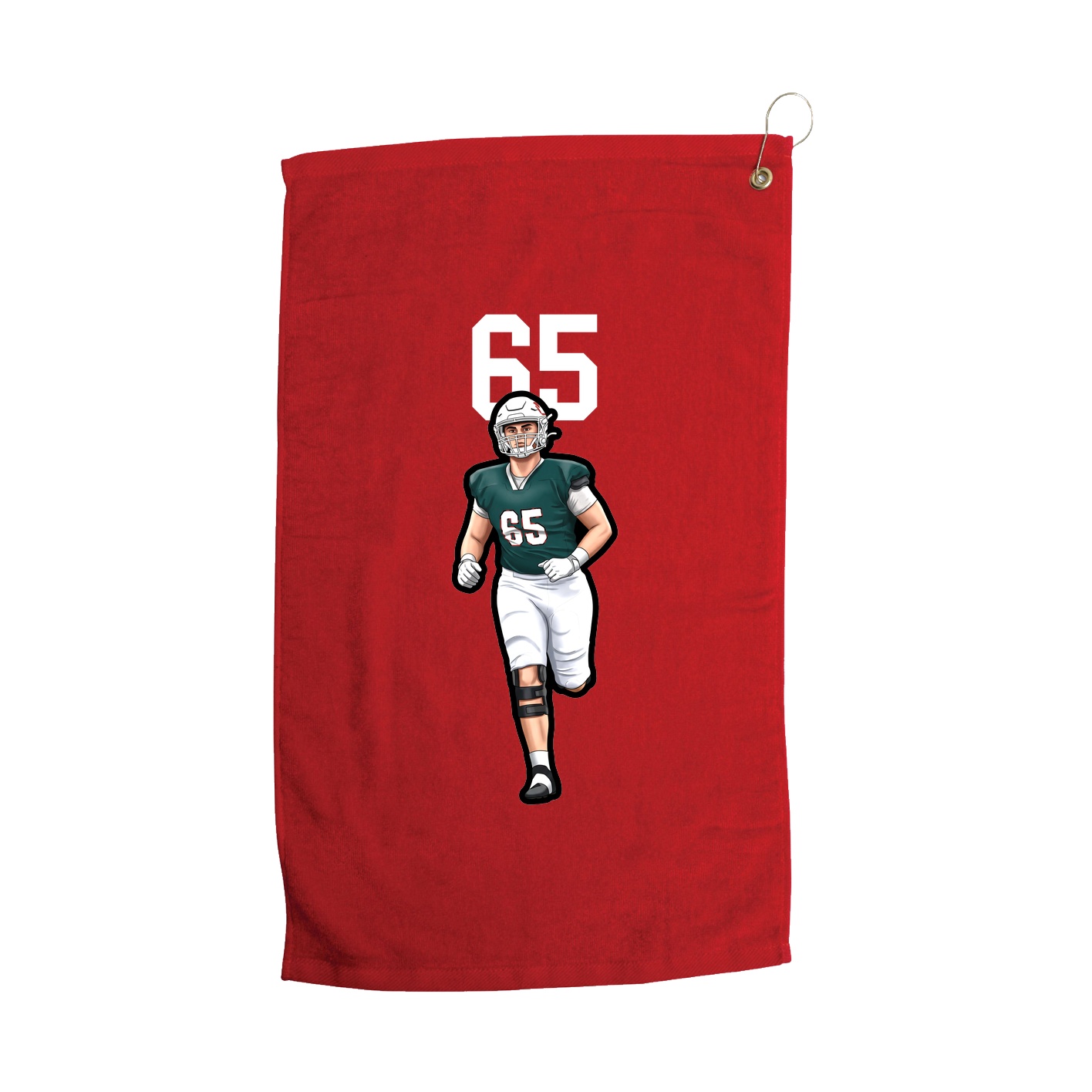 Golf Towel — Number Top in Red