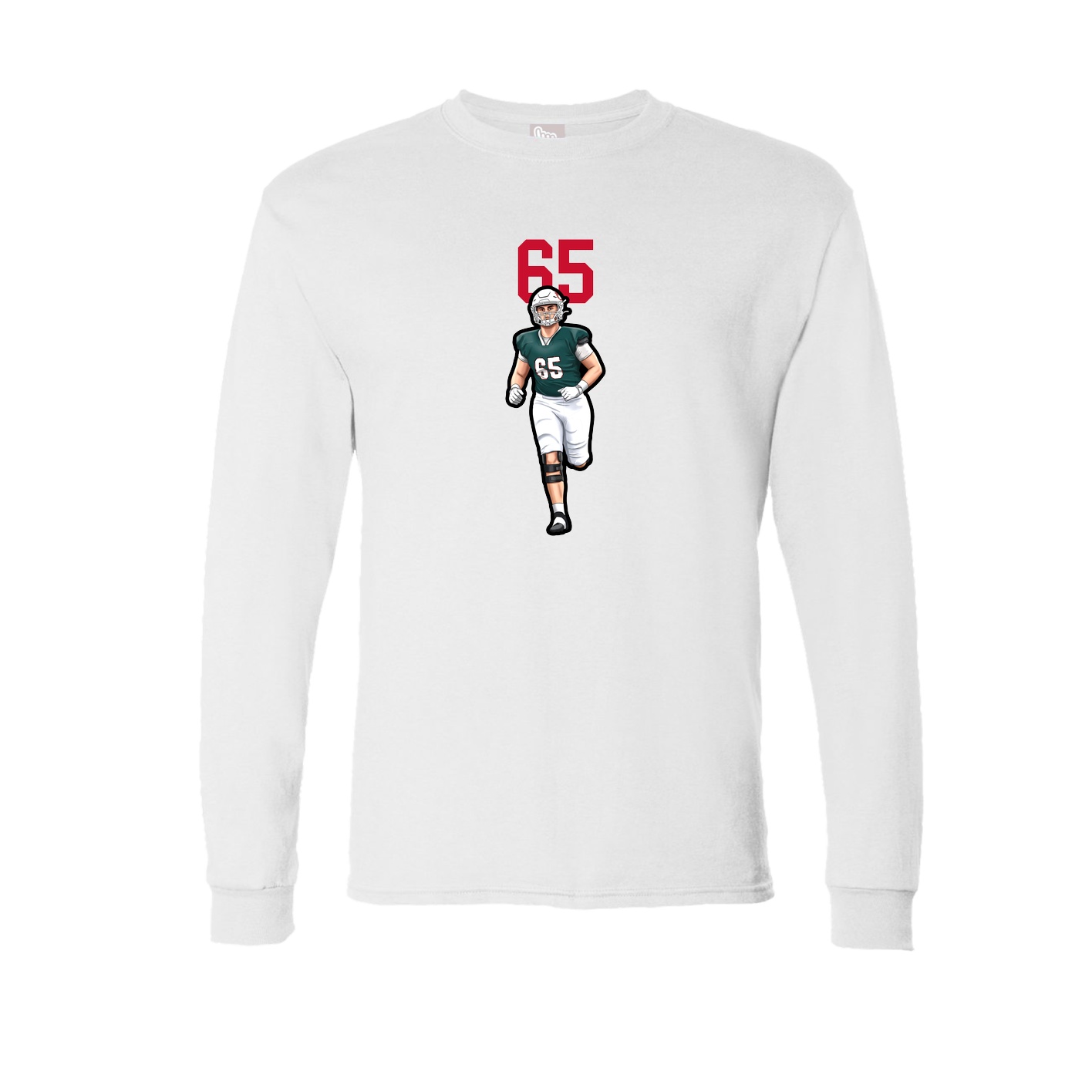 Long Sleeve Tee — Number Top in White