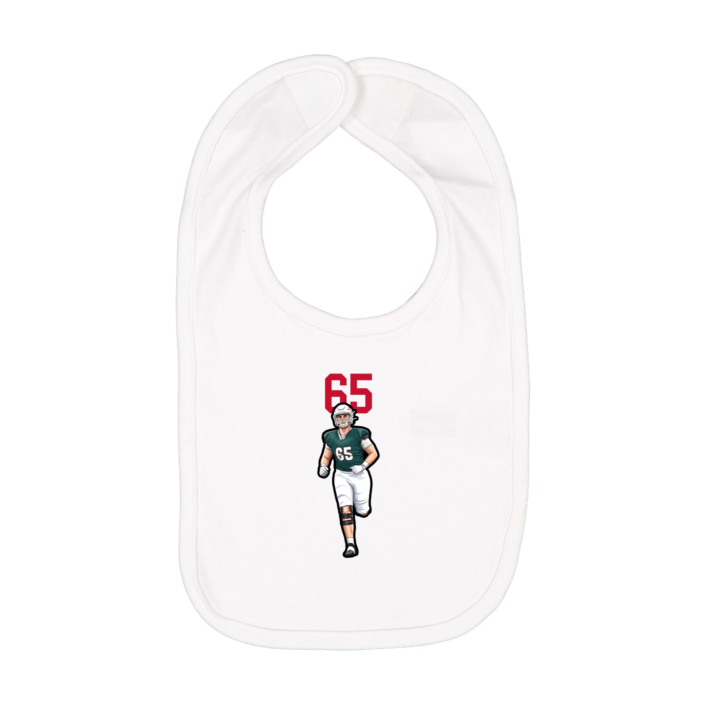 Infant Bib — Number Top in White