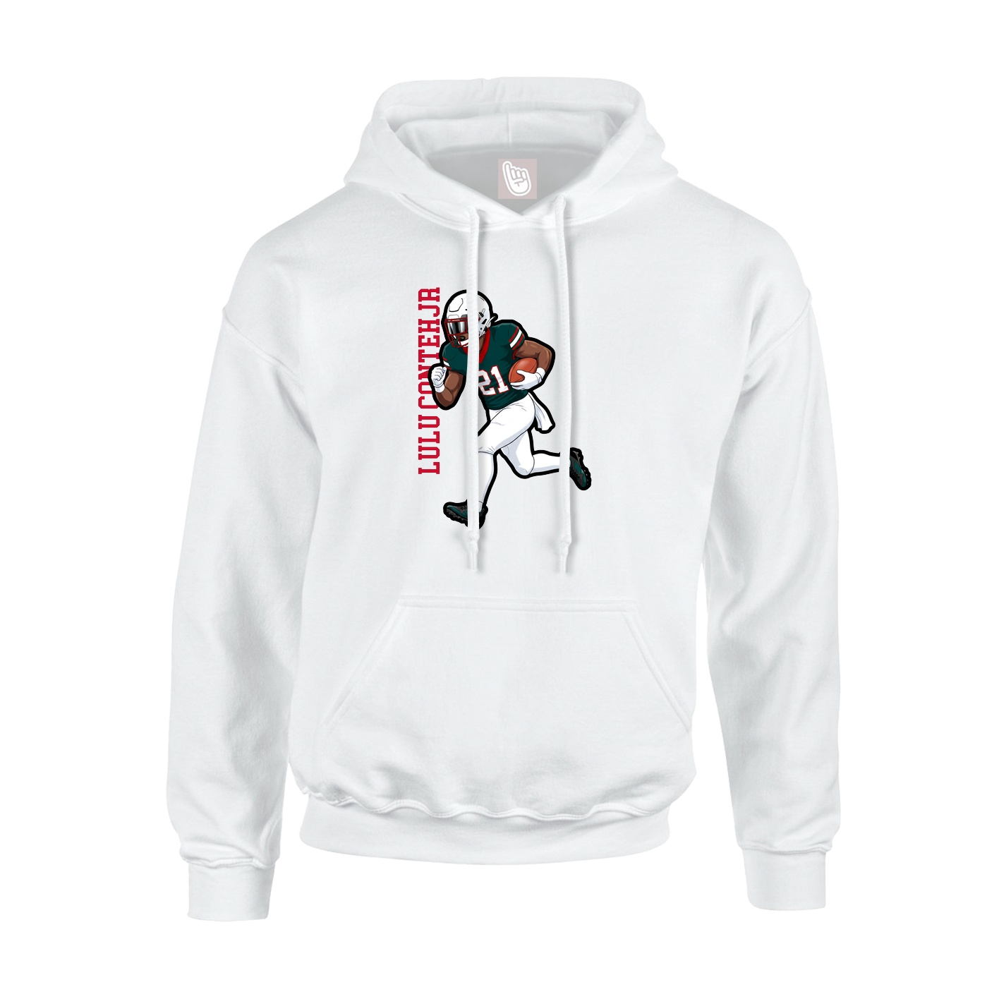 Hoodie — Name Vertical in White