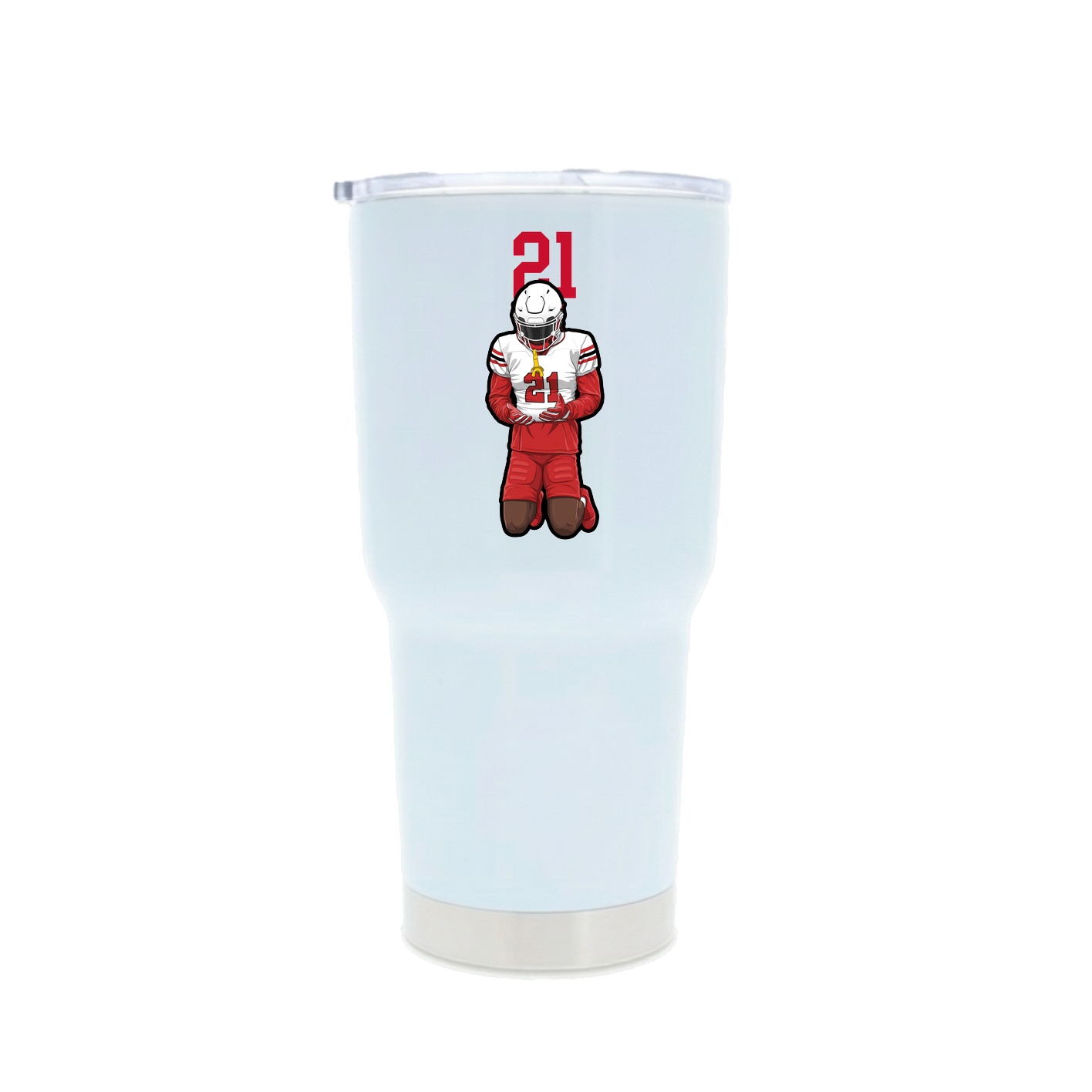30oz Stainless Steel Tumbler — Number Top in White