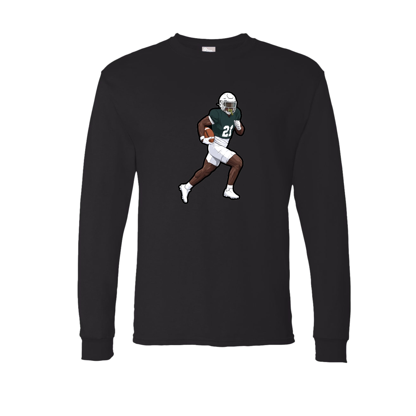 Long Sleeve Tee — Name Vertical in Black