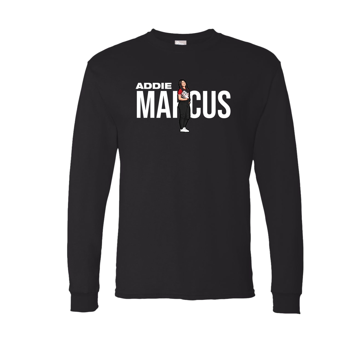 Long Sleeve Tee — Player Name in Black