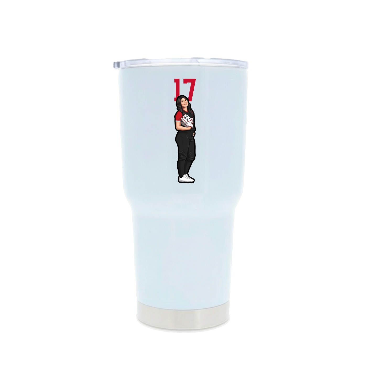 30oz Stainless Steel Tumbler — Number Top in White