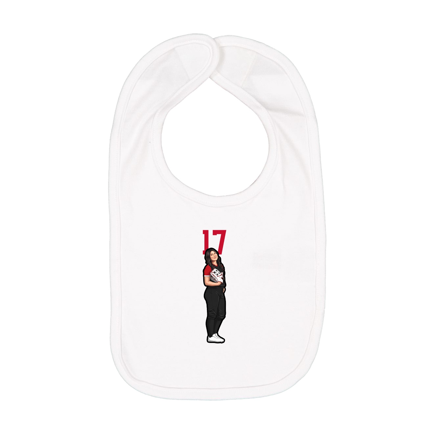 Infant Bib — Number Top in White
