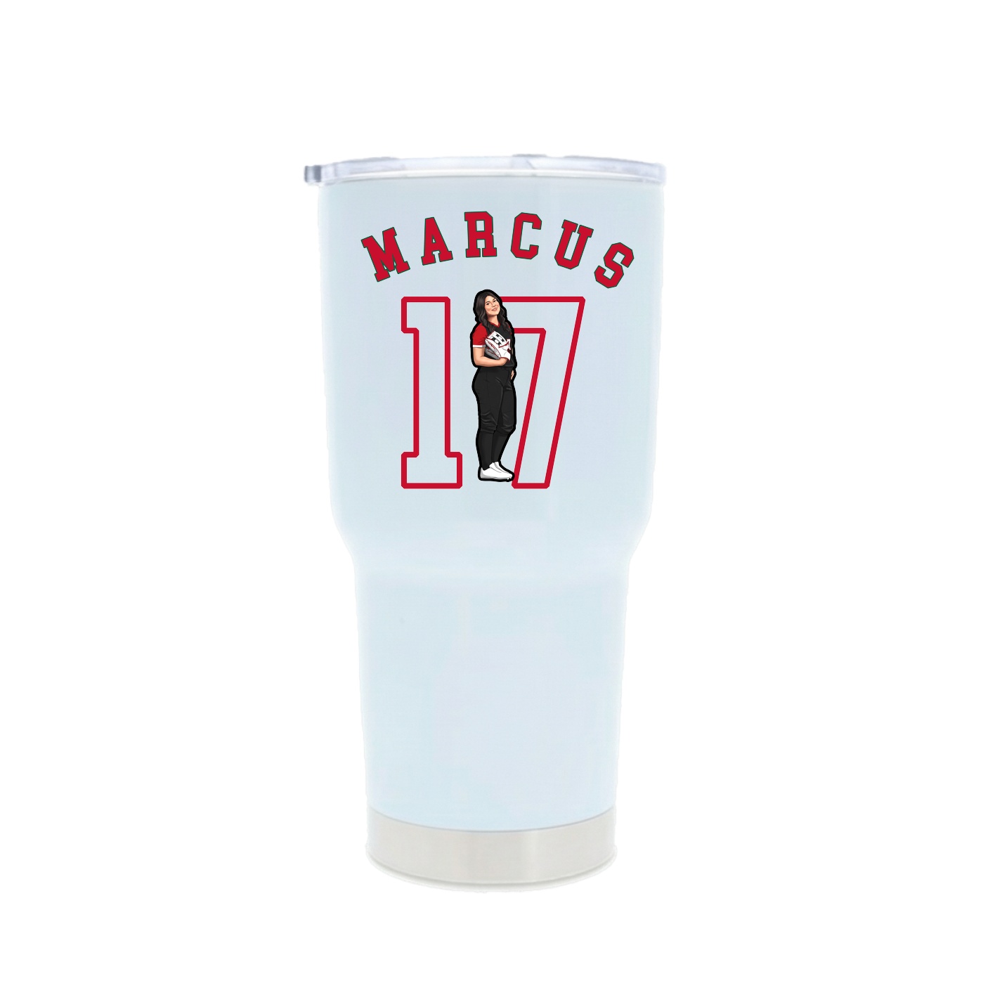 30oz Stainless Steel Tumbler — Shirsey Arch in White