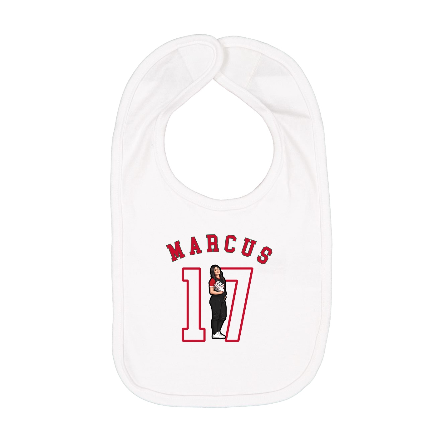 Infant Bib — Shirsey Arch in White