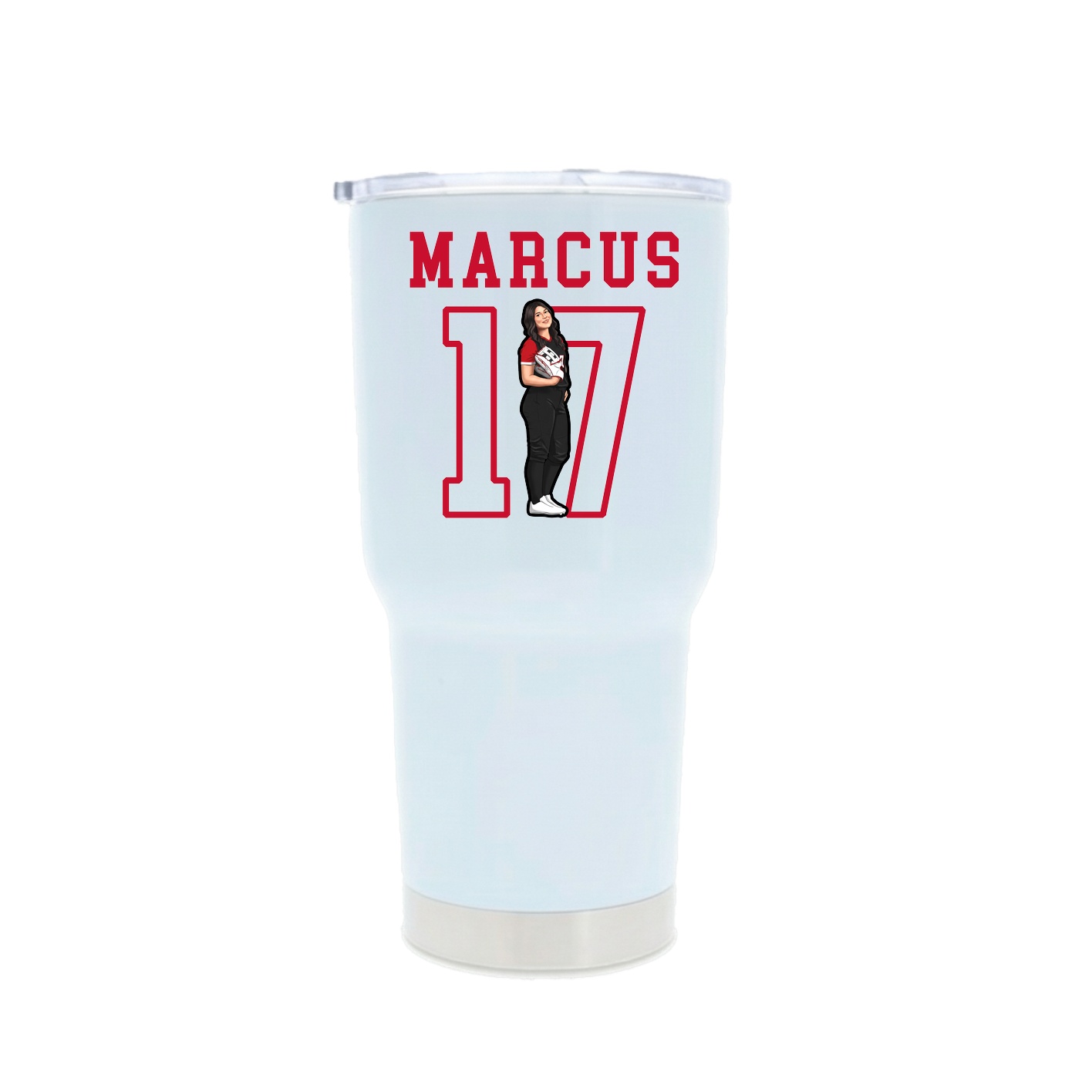 30oz Stainless Steel Tumbler — Shirsey in White