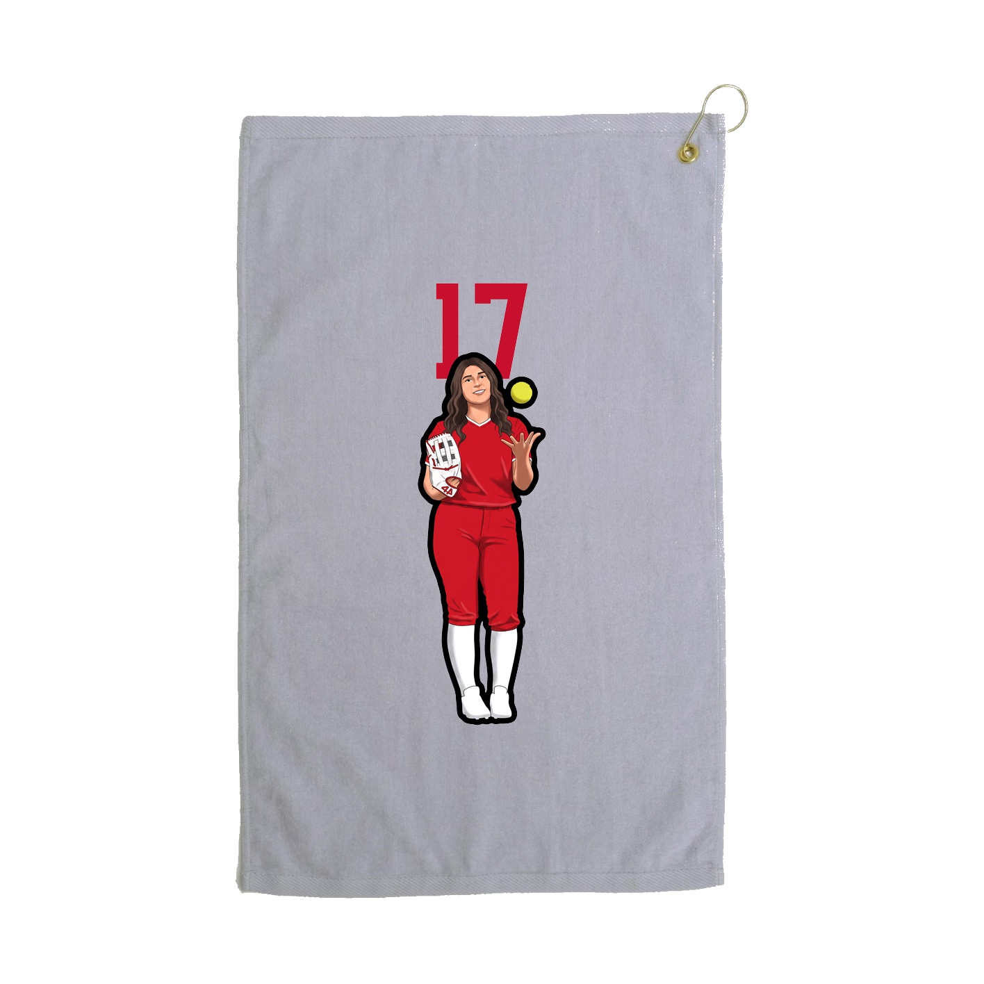 Golf Towel — Number Top in Grey