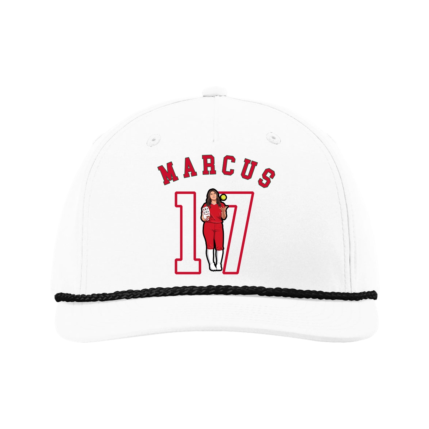 Five-Panel Classic Rope Cap — Shirsey Arch in White